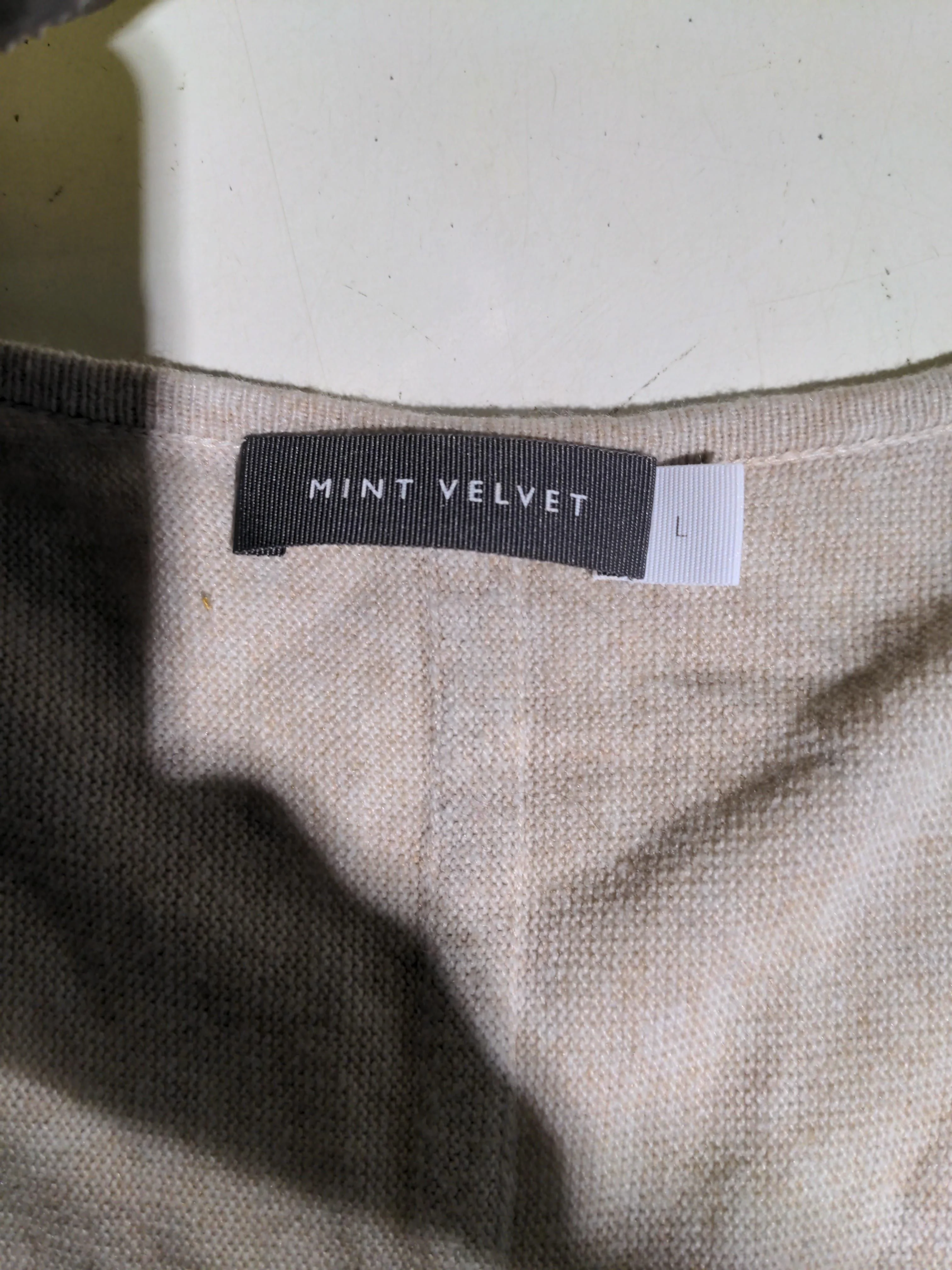 Mint Velvet Women's Jumper L Cream 100% Other V-Neck Pullover - Image 6