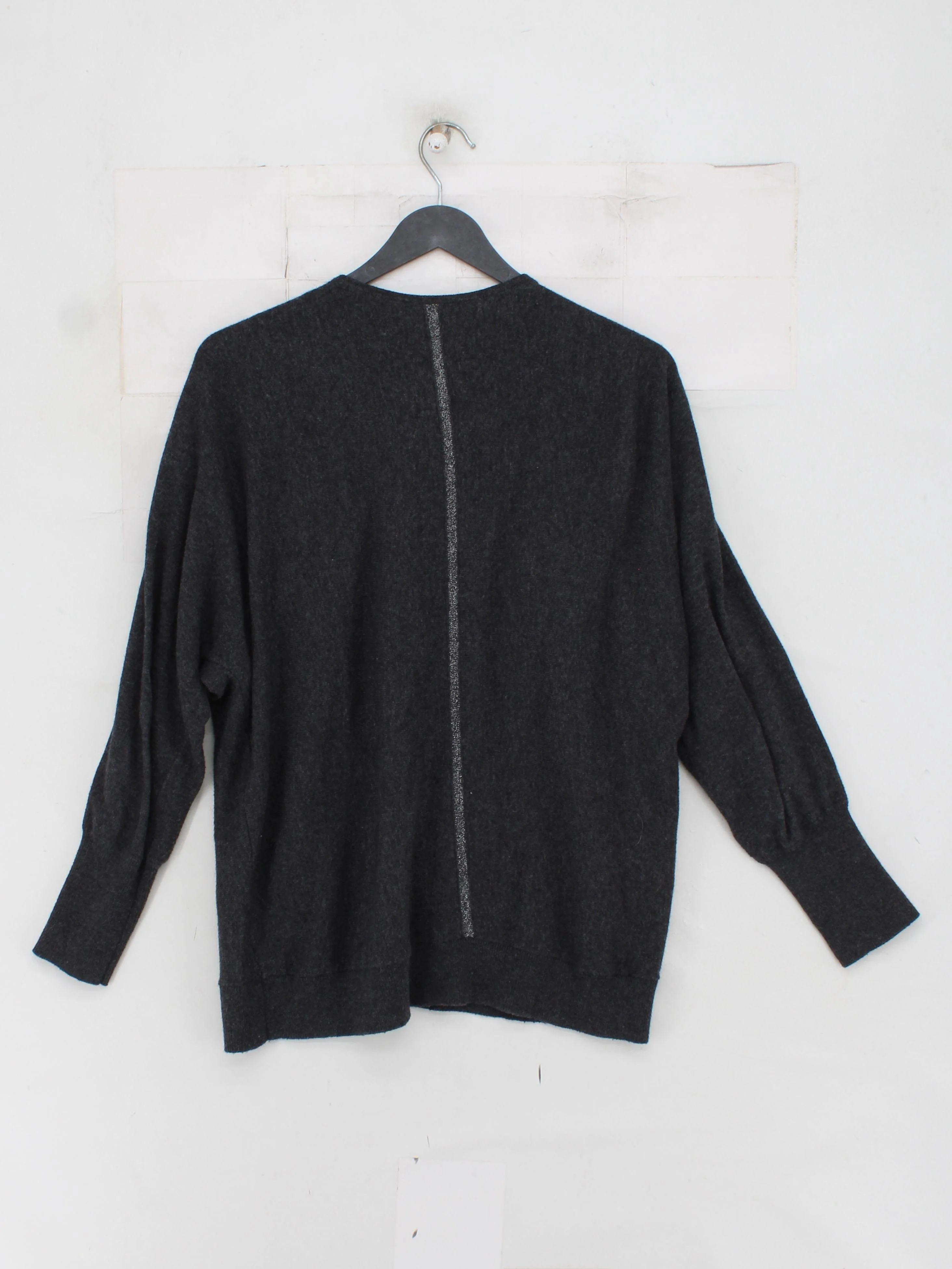 Mint Velvet Women's Jumper L Grey 100% Other Crew Neck Pullover - Image 2