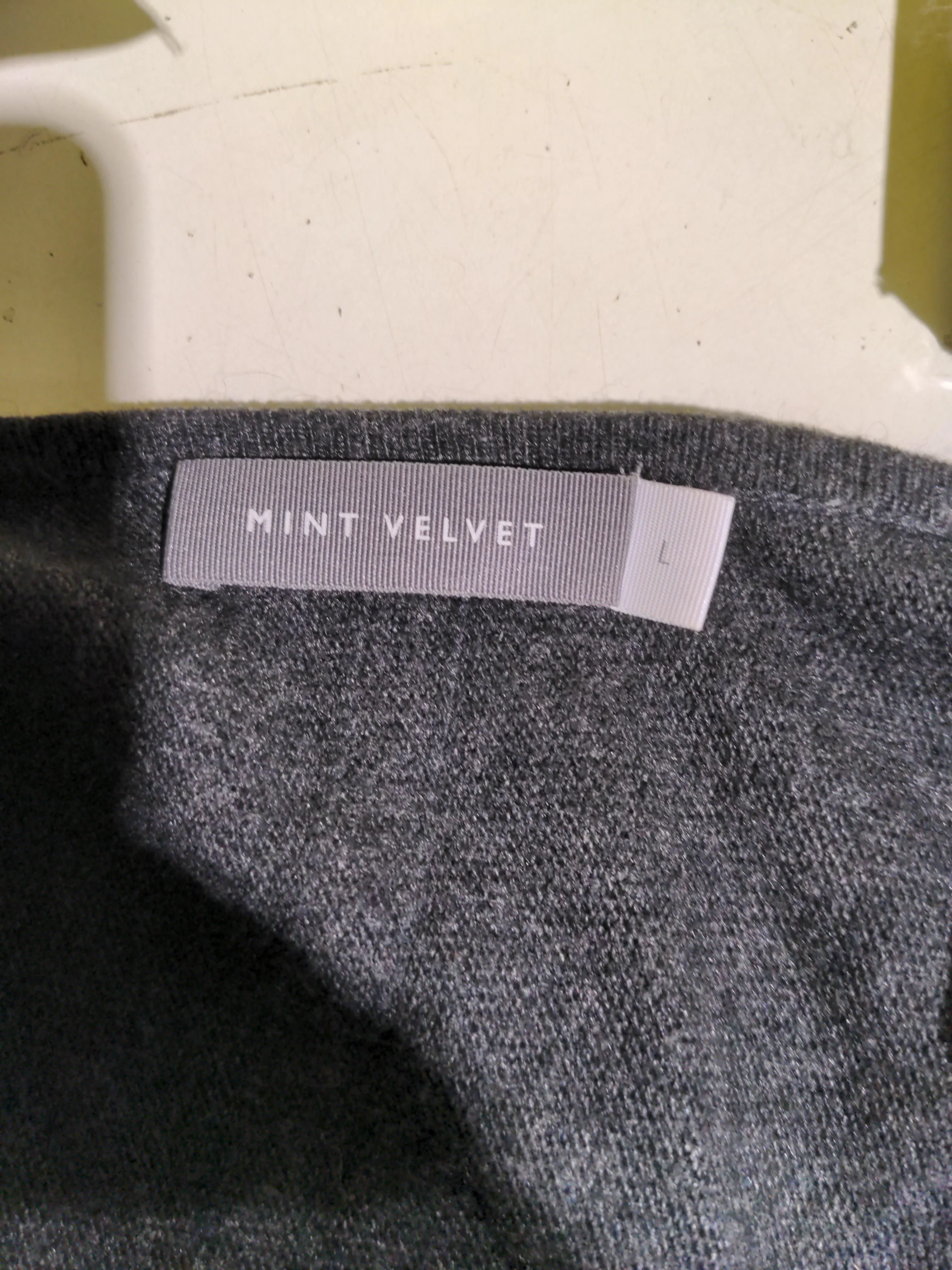 Mint Velvet Women's Jumper L Grey 100% Other Crew Neck Pullover - Image 6