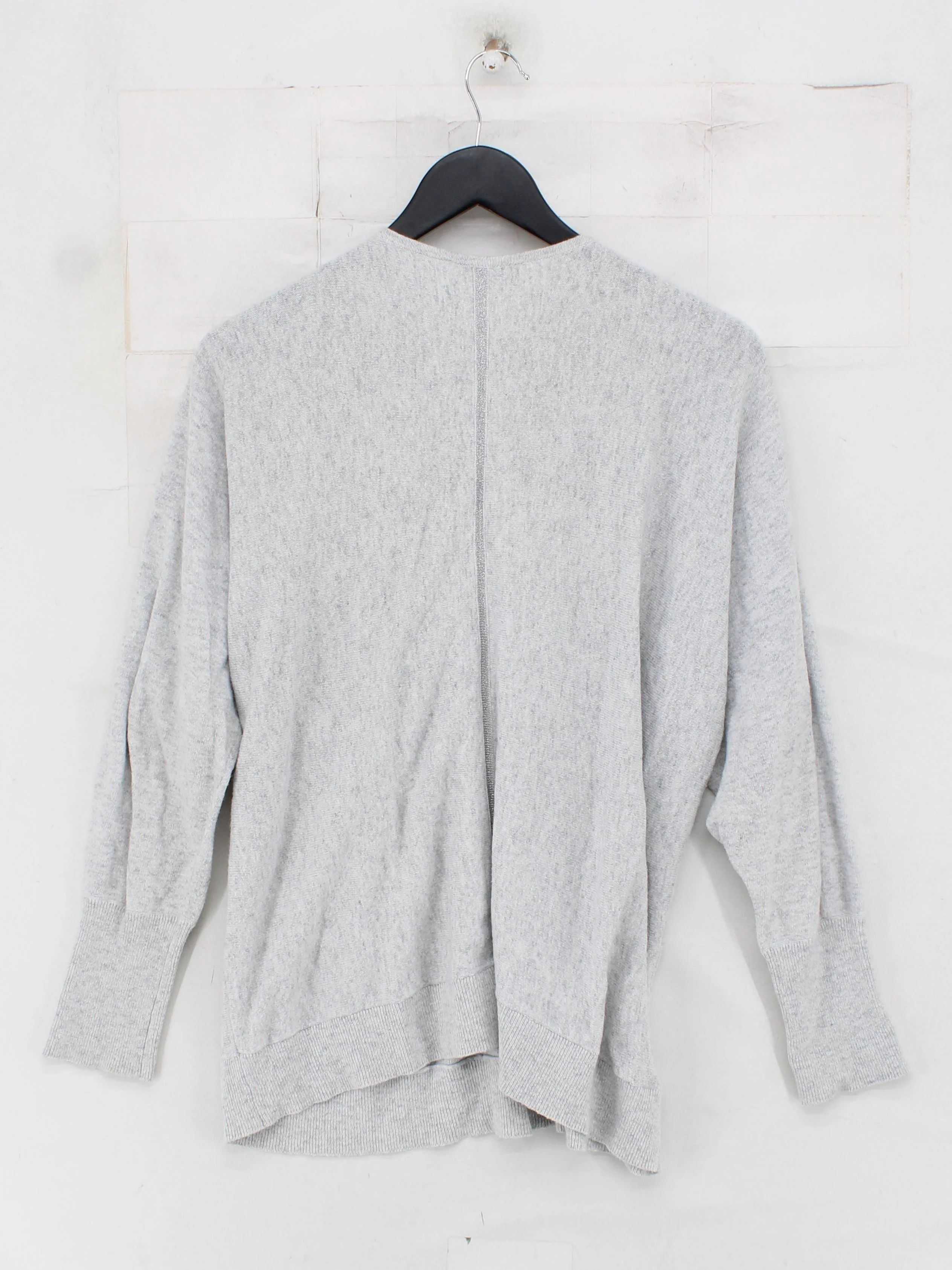 Mint Velvet Women's Jumper L Grey 100% Wool V-Neck Pullover - Image 2