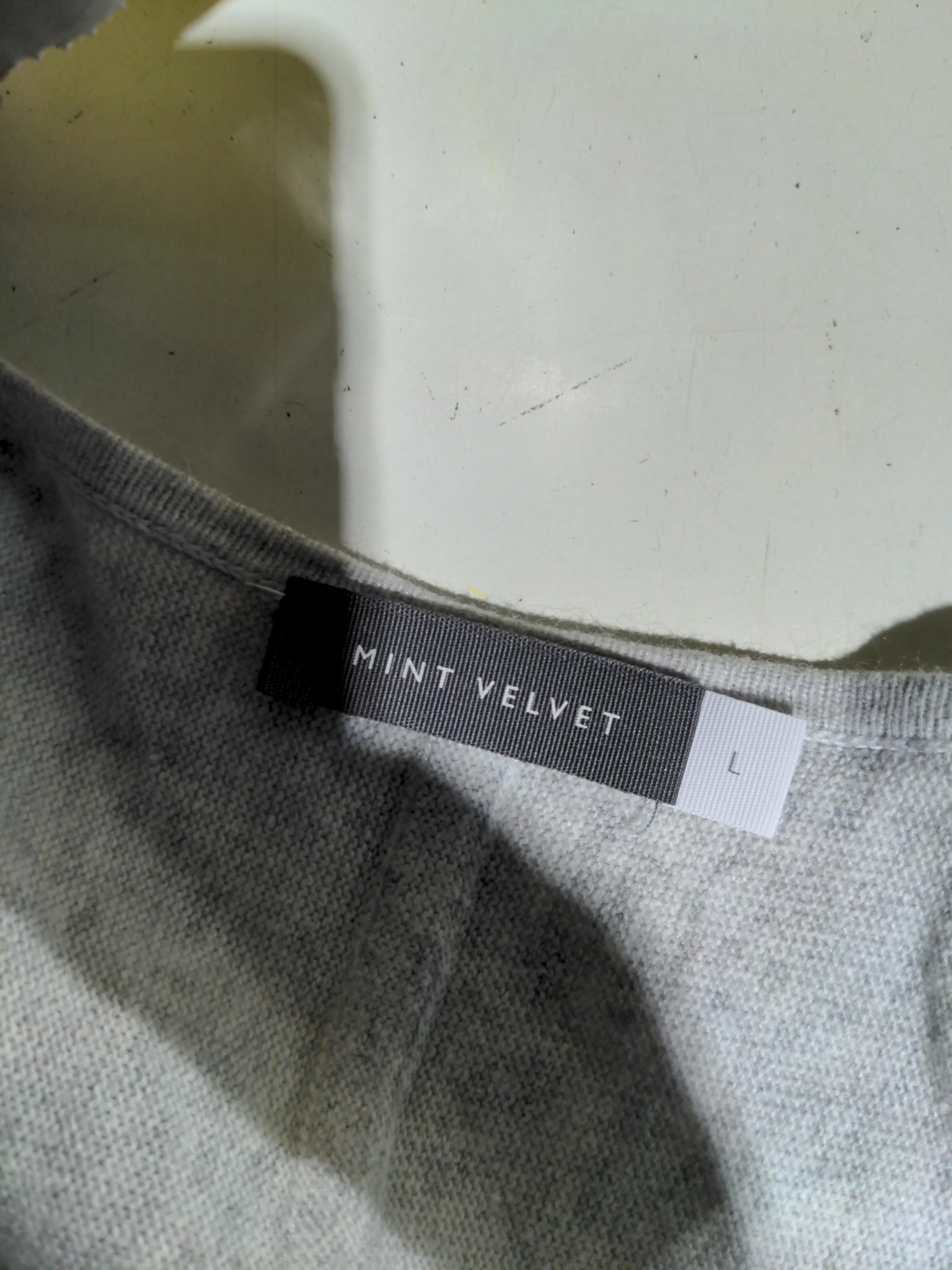 Mint Velvet Women's Jumper L Grey 100% Wool V-Neck Pullover - Image 7