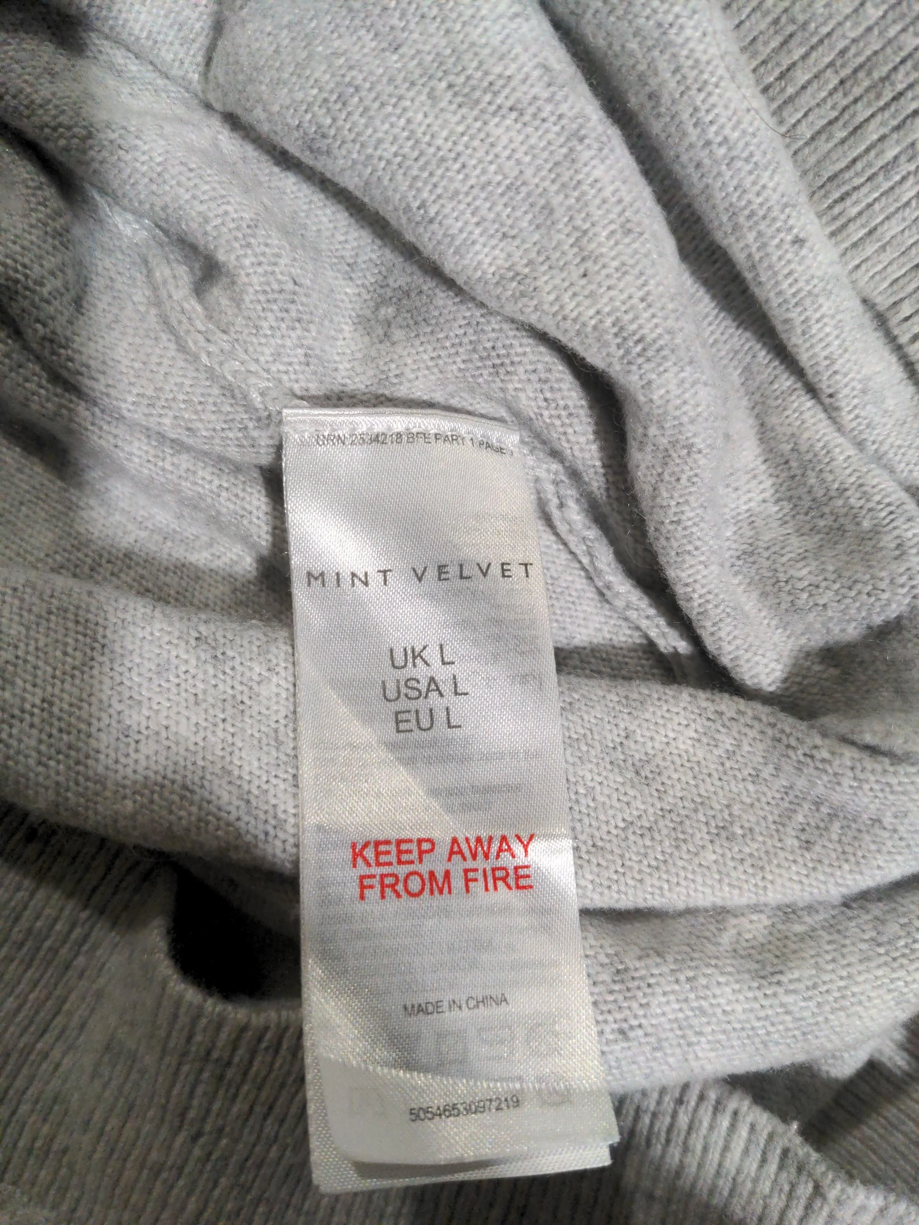 Mint Velvet Women's Jumper L Grey 100% Wool V-Neck Pullover - Image 8