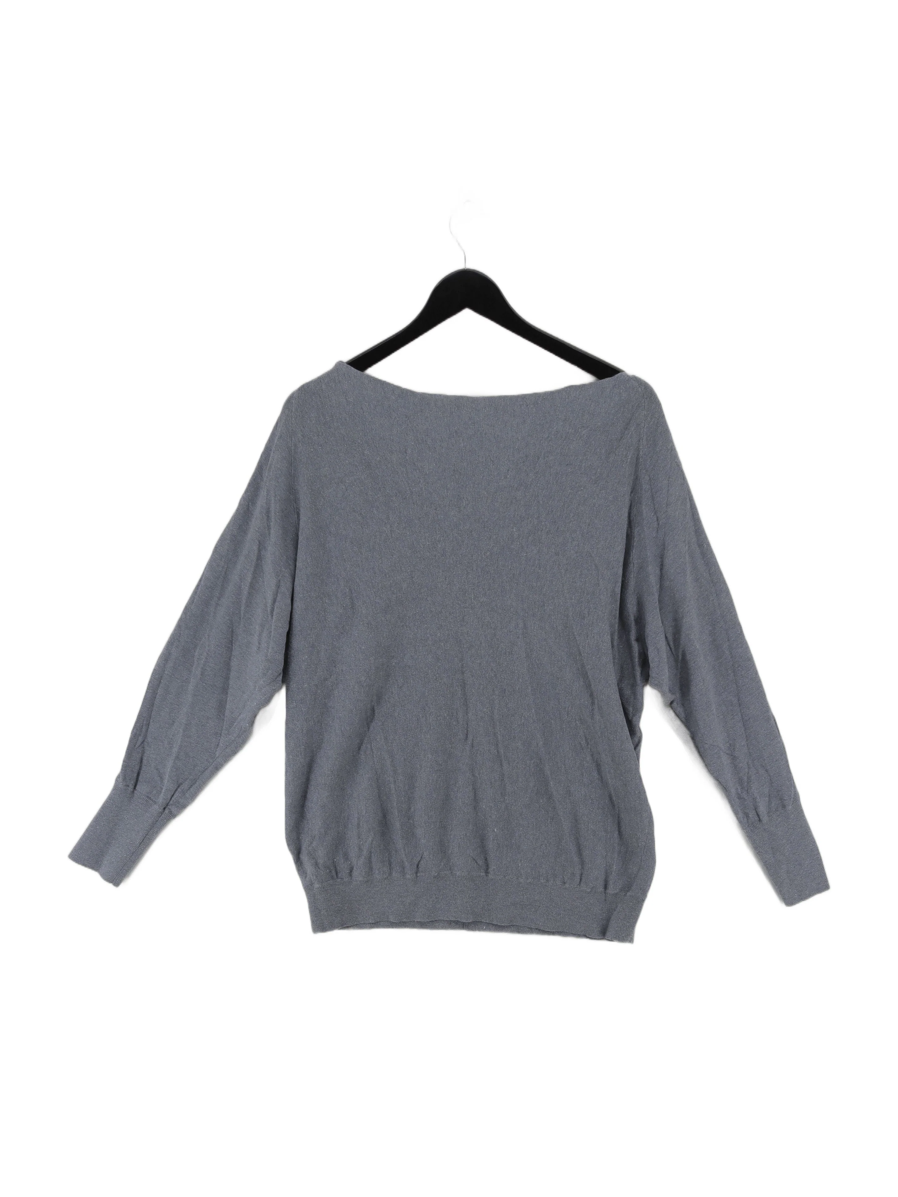 Mint Velvet Women's Jumper L Grey Cotton with Viscose, Wool, Other Pullover