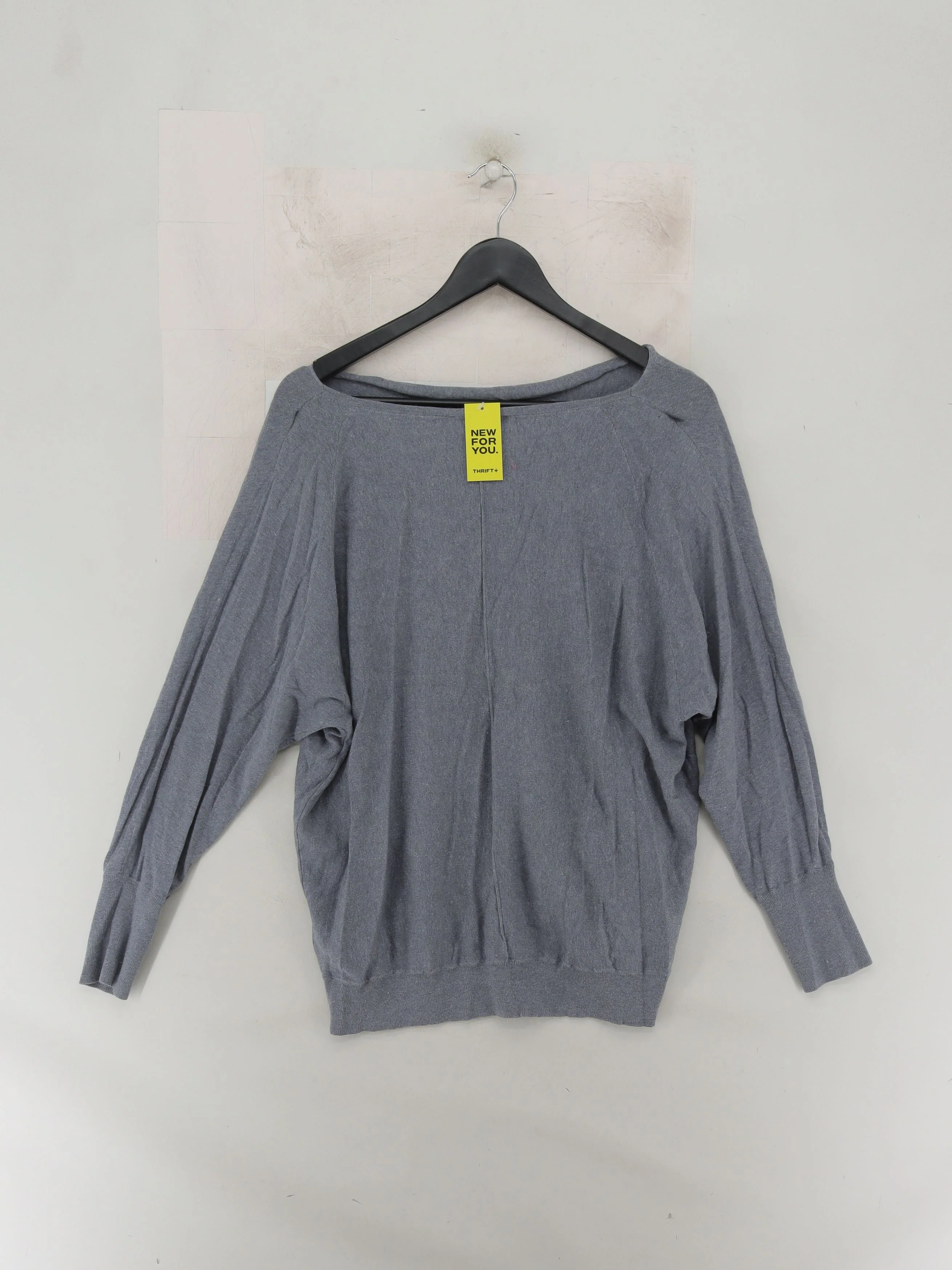 Mint Velvet Women's Jumper L Grey Cotton with Viscose, Wool, Other Pullover - Image 2