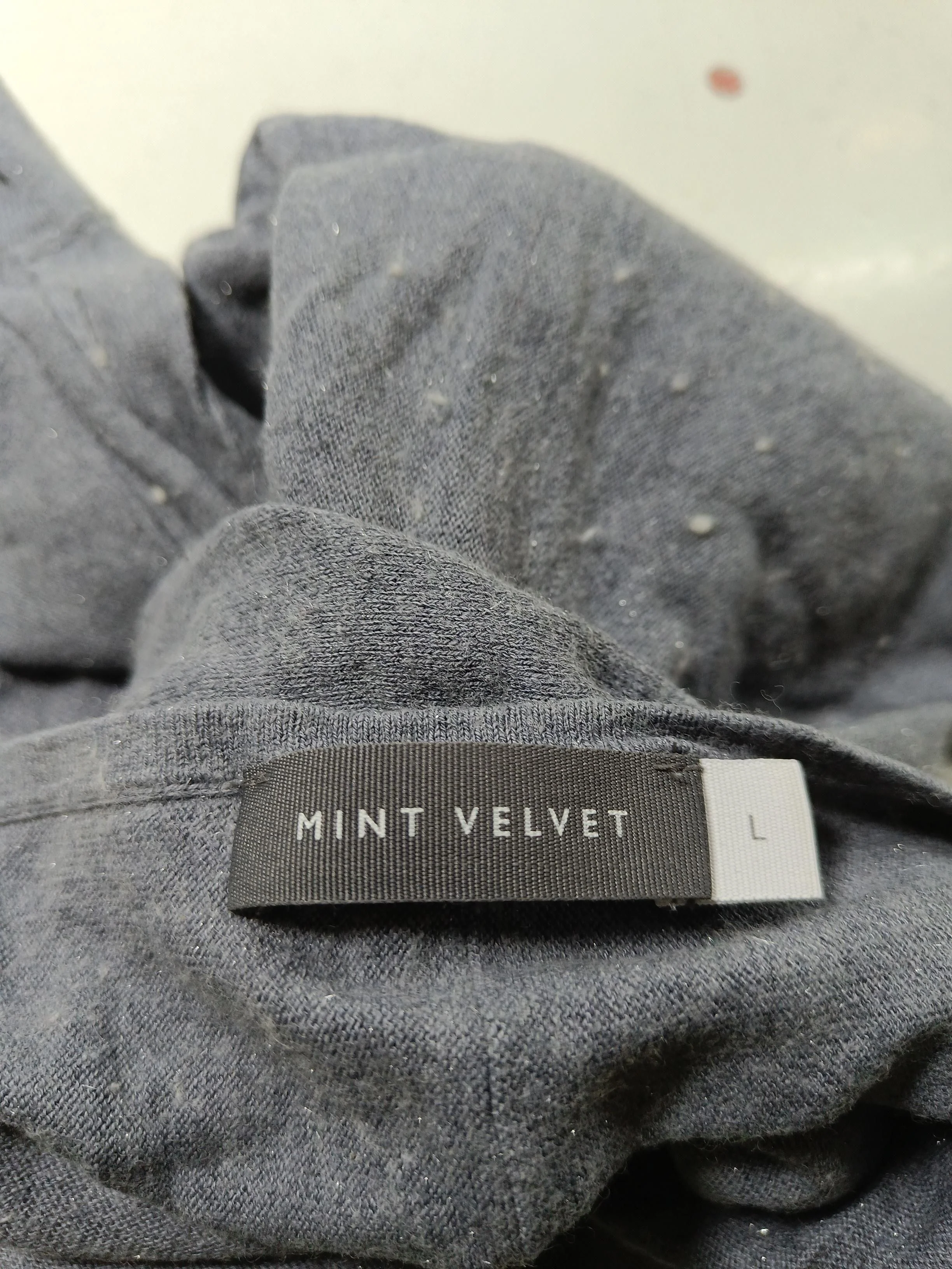 Mint Velvet Women's Jumper L Grey Cotton with Viscose, Wool, Other Pullover - Image 5