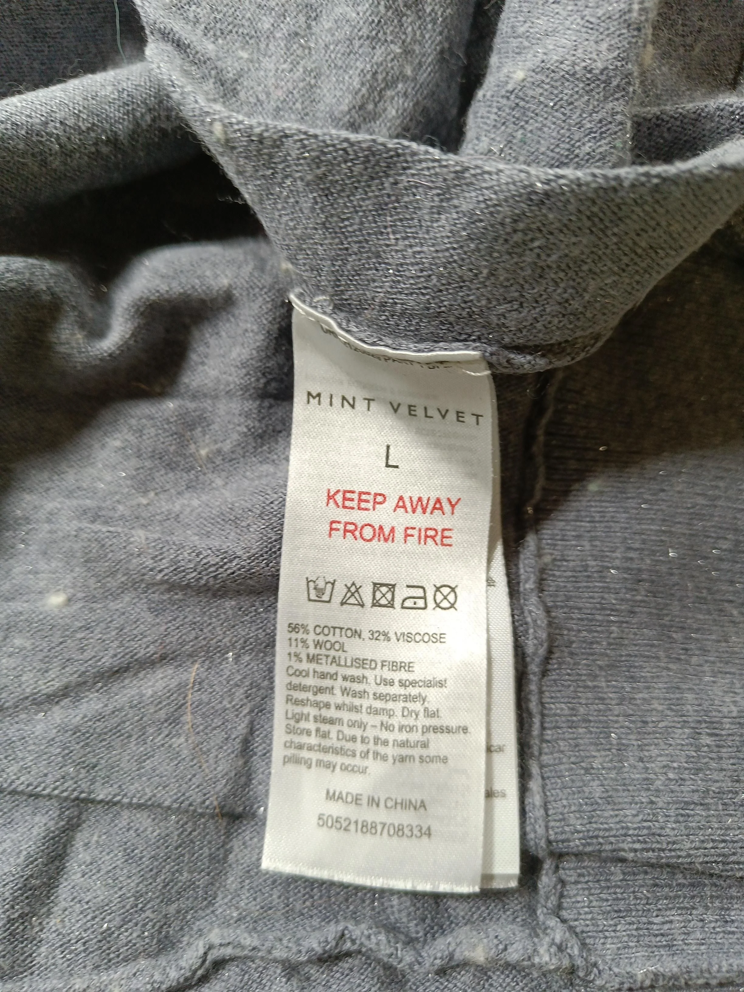 Mint Velvet Women's Jumper L Grey Cotton with Viscose, Wool, Other Pullover - Image 6