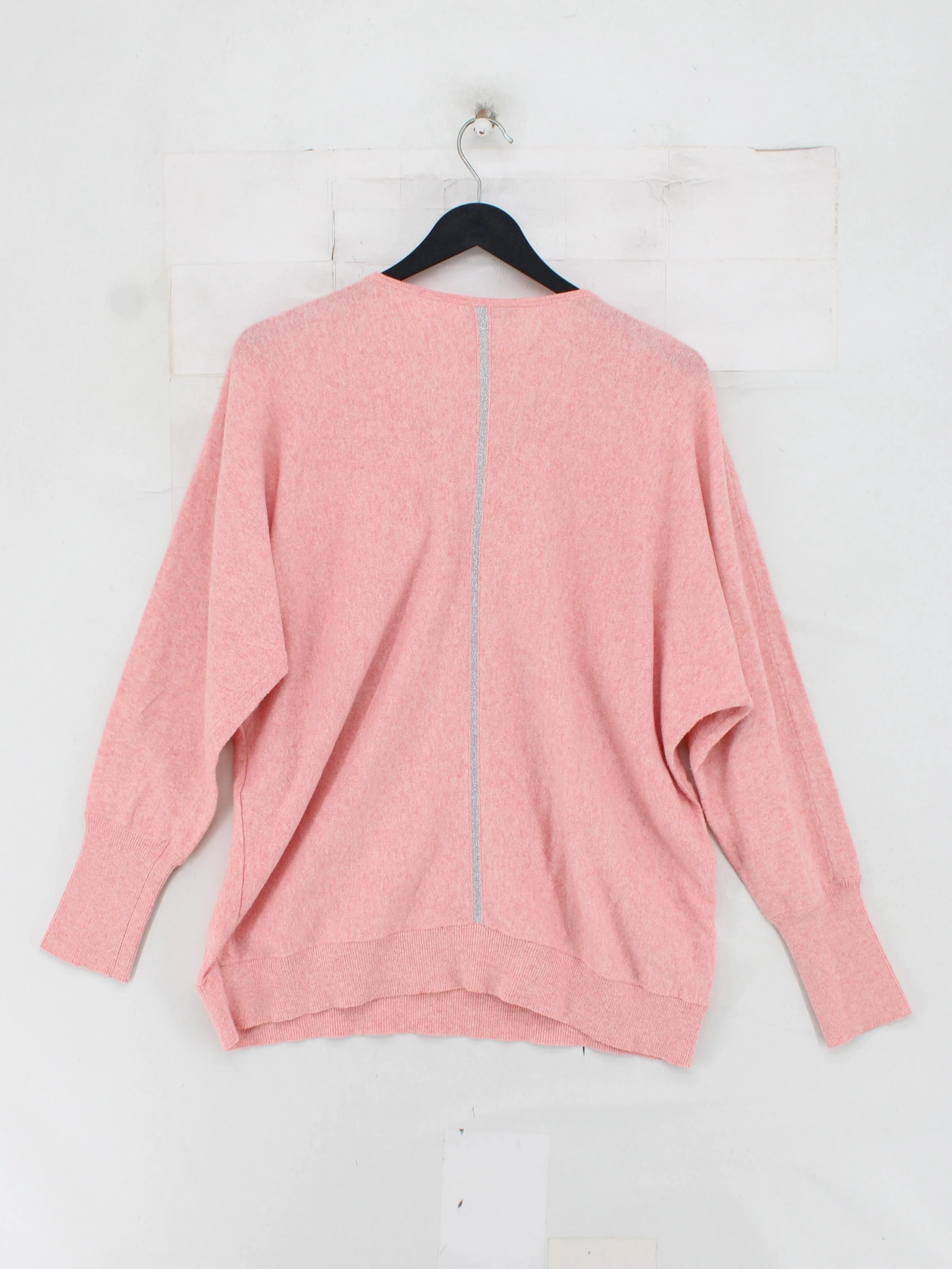 Mint Velvet Women's Jumper L Pink 100% Other V-Neck Pullover - Image 2