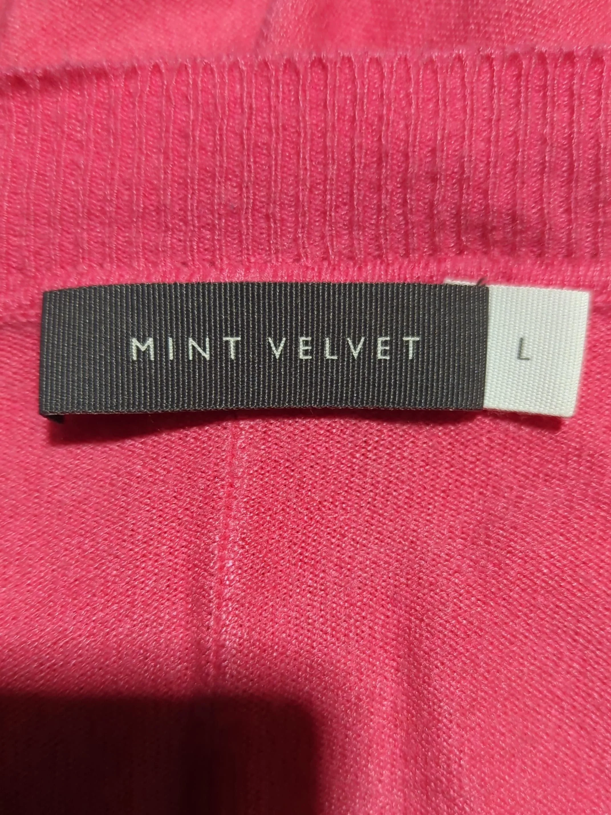 Mint Velvet Women's Jumper L Pink Viscose with Polyamide V-Neck Pullover - Image 5