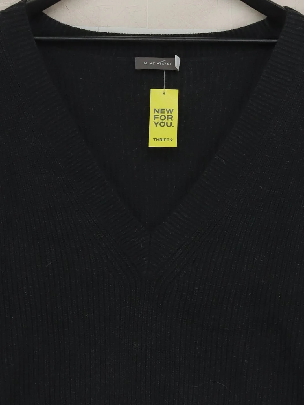Mint Velvet Women's Jumper M Black 100% Cotton V-Neck Vest - Image 3