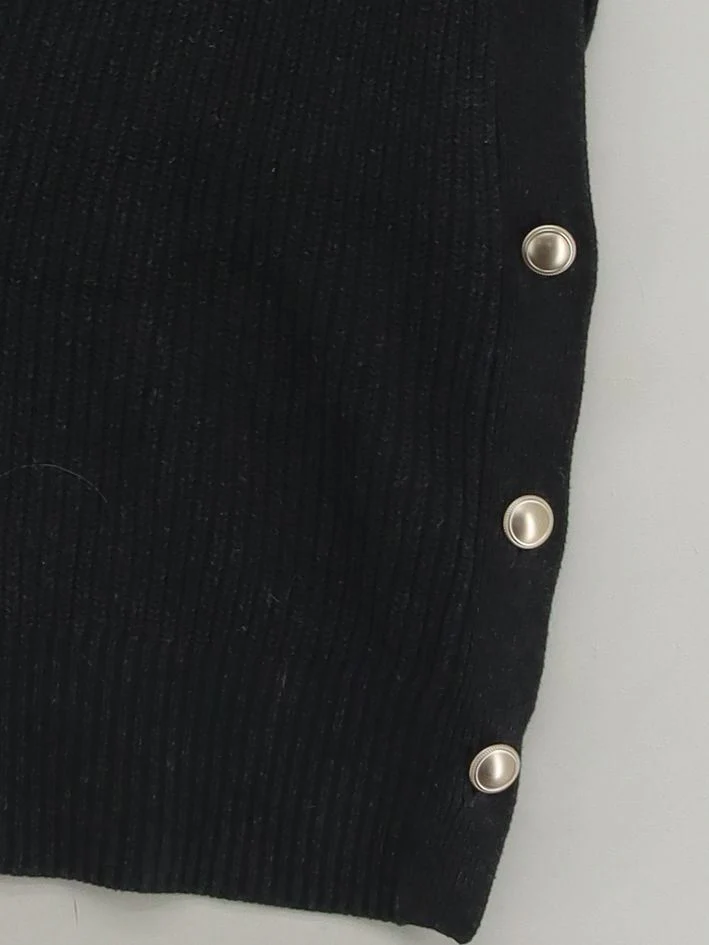 Mint Velvet Women's Jumper M Black 100% Cotton V-Neck Vest - Image 4