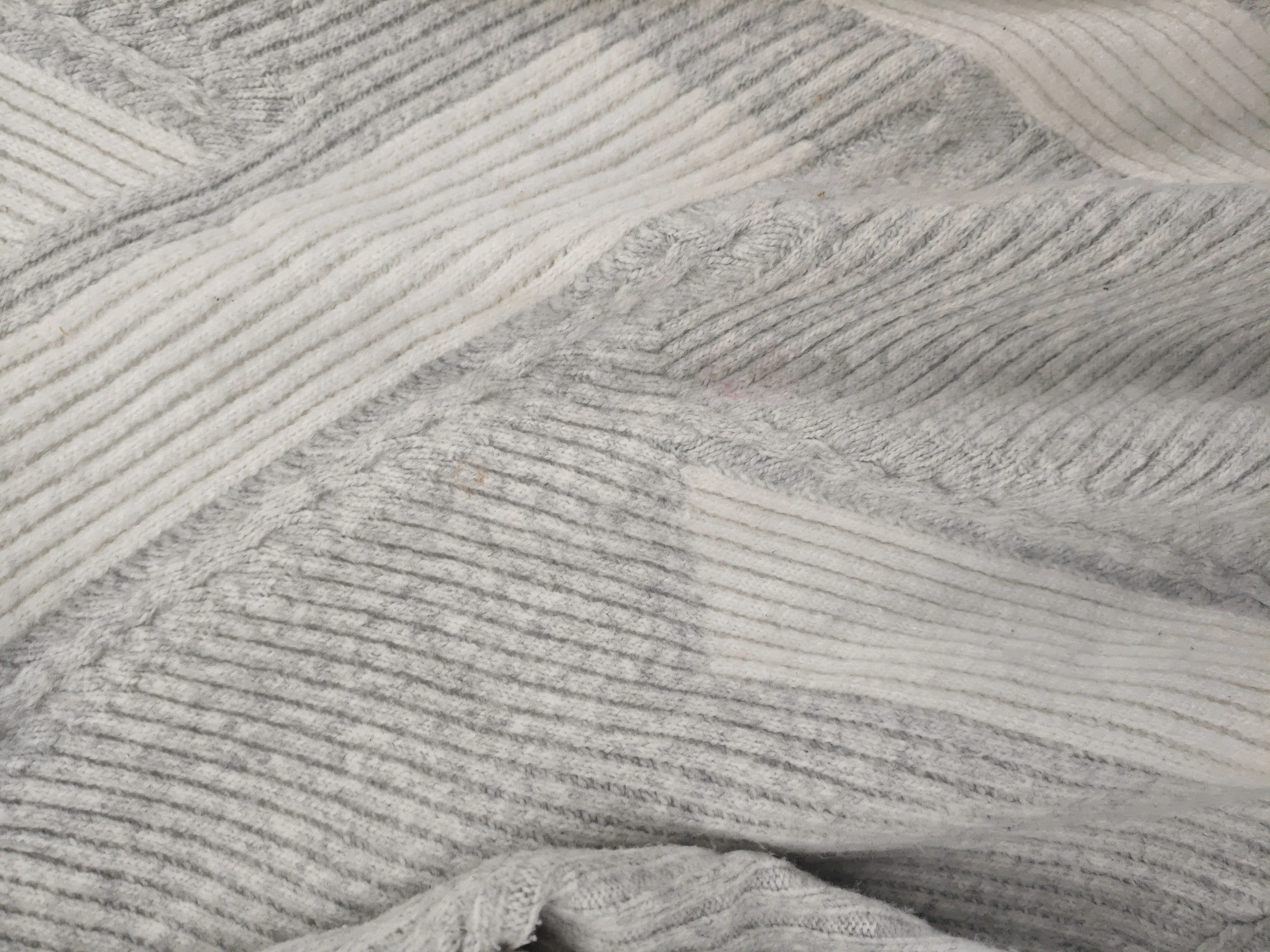 Mint Velvet Women's Jumper M Grey Striped 100% Wool High Neck Pullover - Image 5