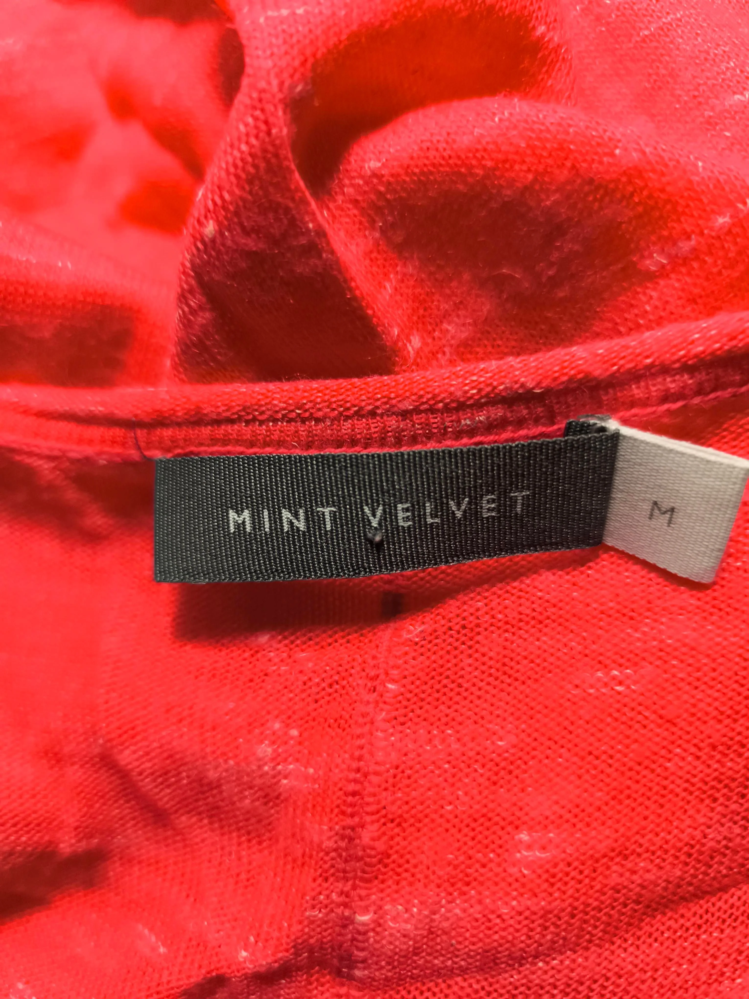 Mint Velvet Women's Jumper M Red Acrylic with Polyamide, Linen V-Neck Pullover - Image 5