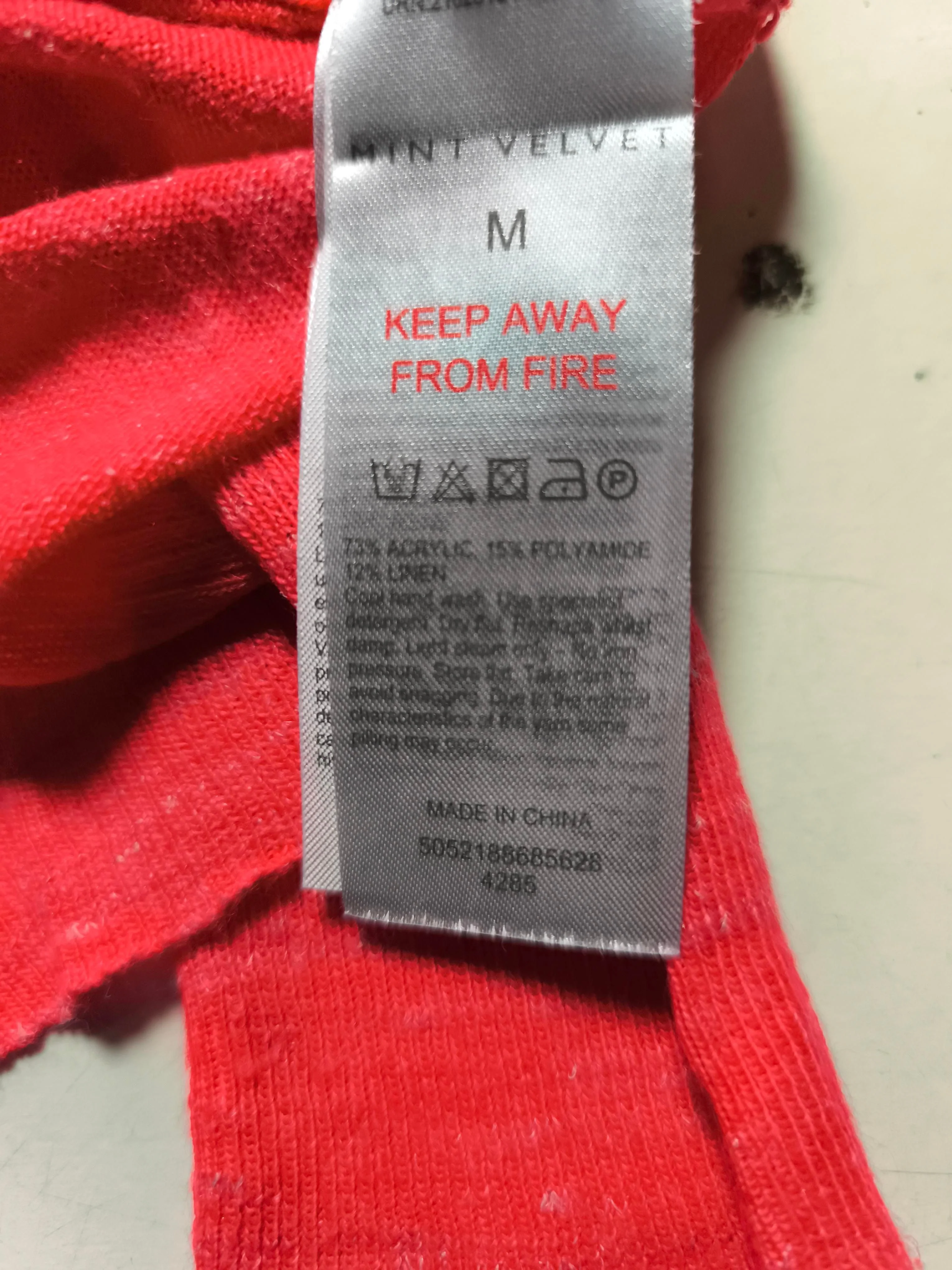 Mint Velvet Women's Jumper M Red Acrylic with Polyamide, Linen V-Neck Pullover - Image 6
