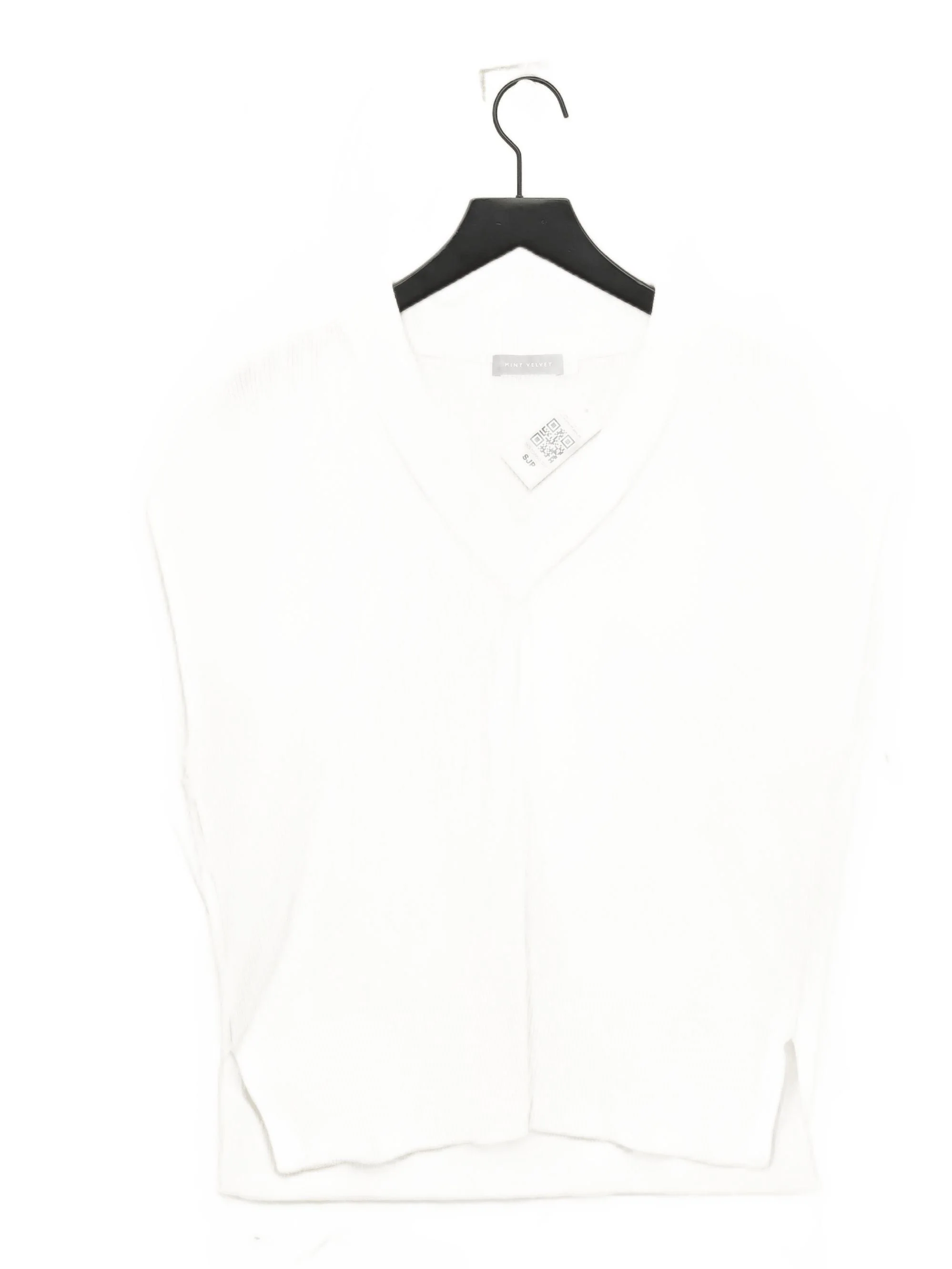 Mint Velvet Women's Jumper M White 100% Other V-Neck Vest