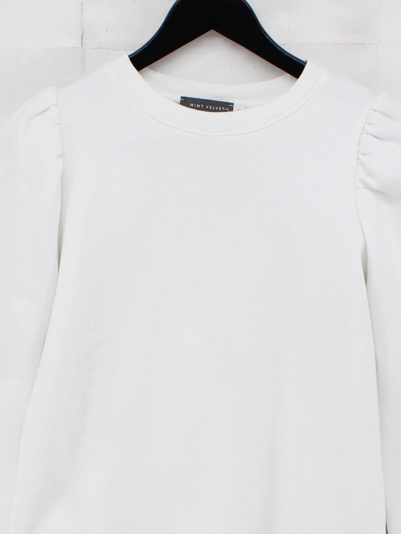 Mint Velvet Women's Jumper M White Cotton with Polyester, Elastane Pullover - Image 3