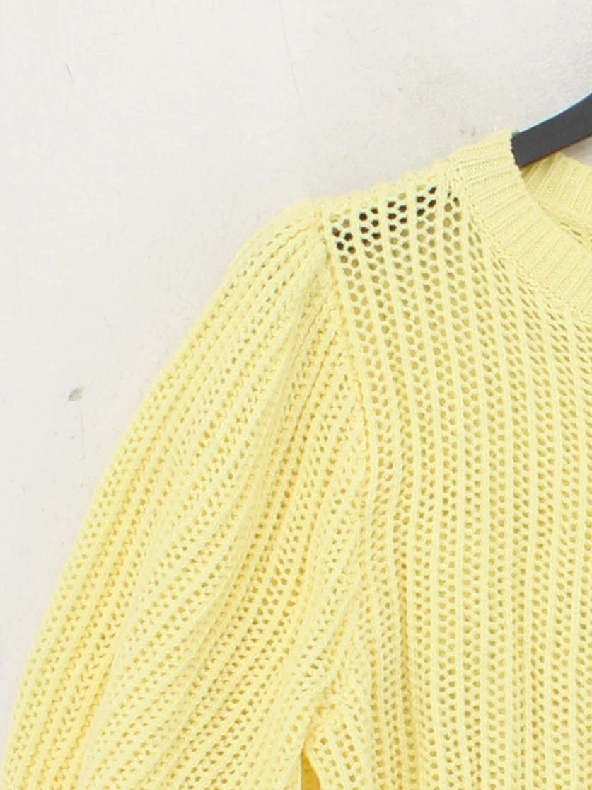Mint Velvet Women's Jumper S Yellow 100% Other Round Neck Pullover - Image 4