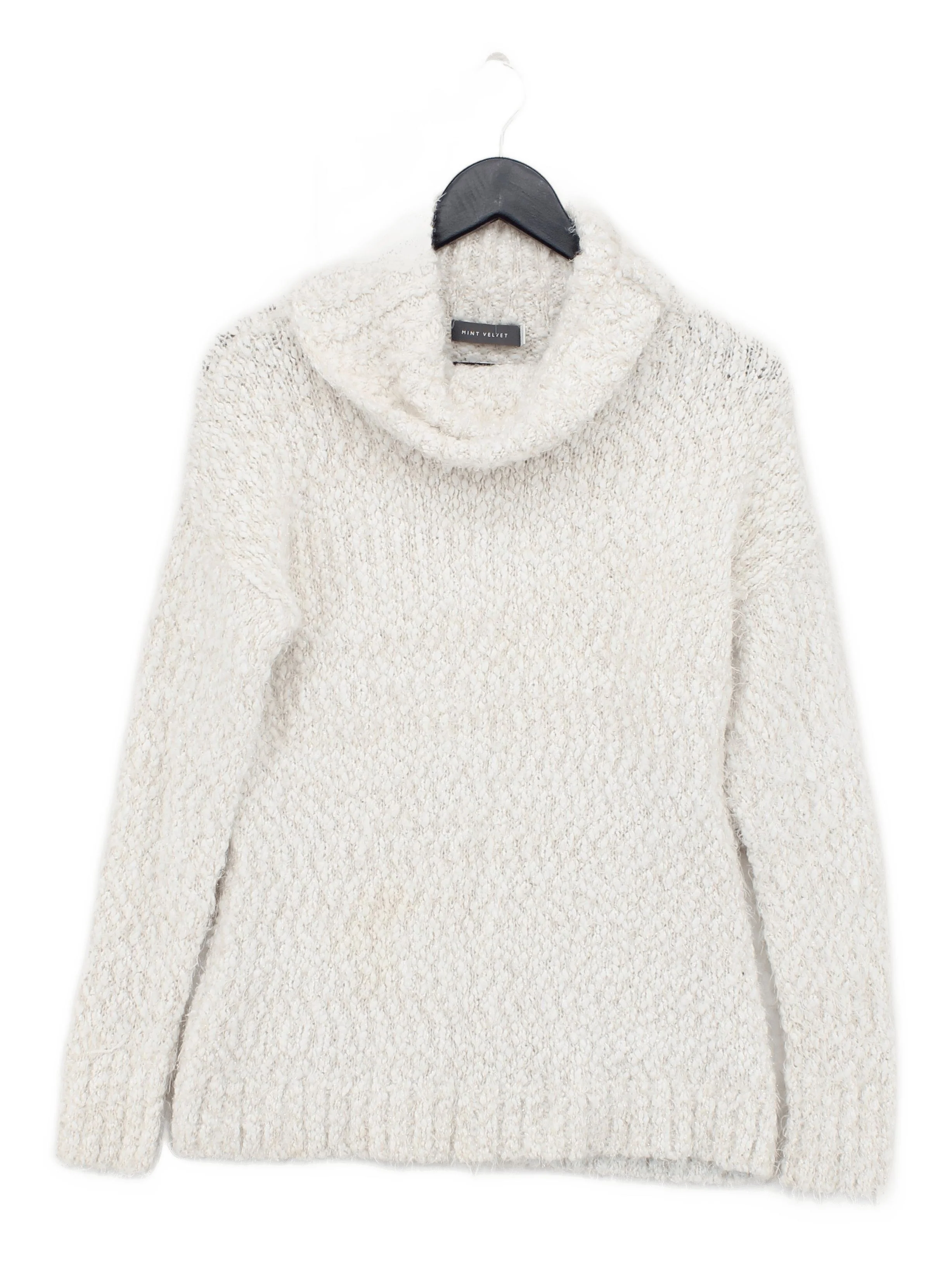 Mint Velvet Women's Jumper UK 10 Cream Polyester with Nylon, Acrylic Pullover