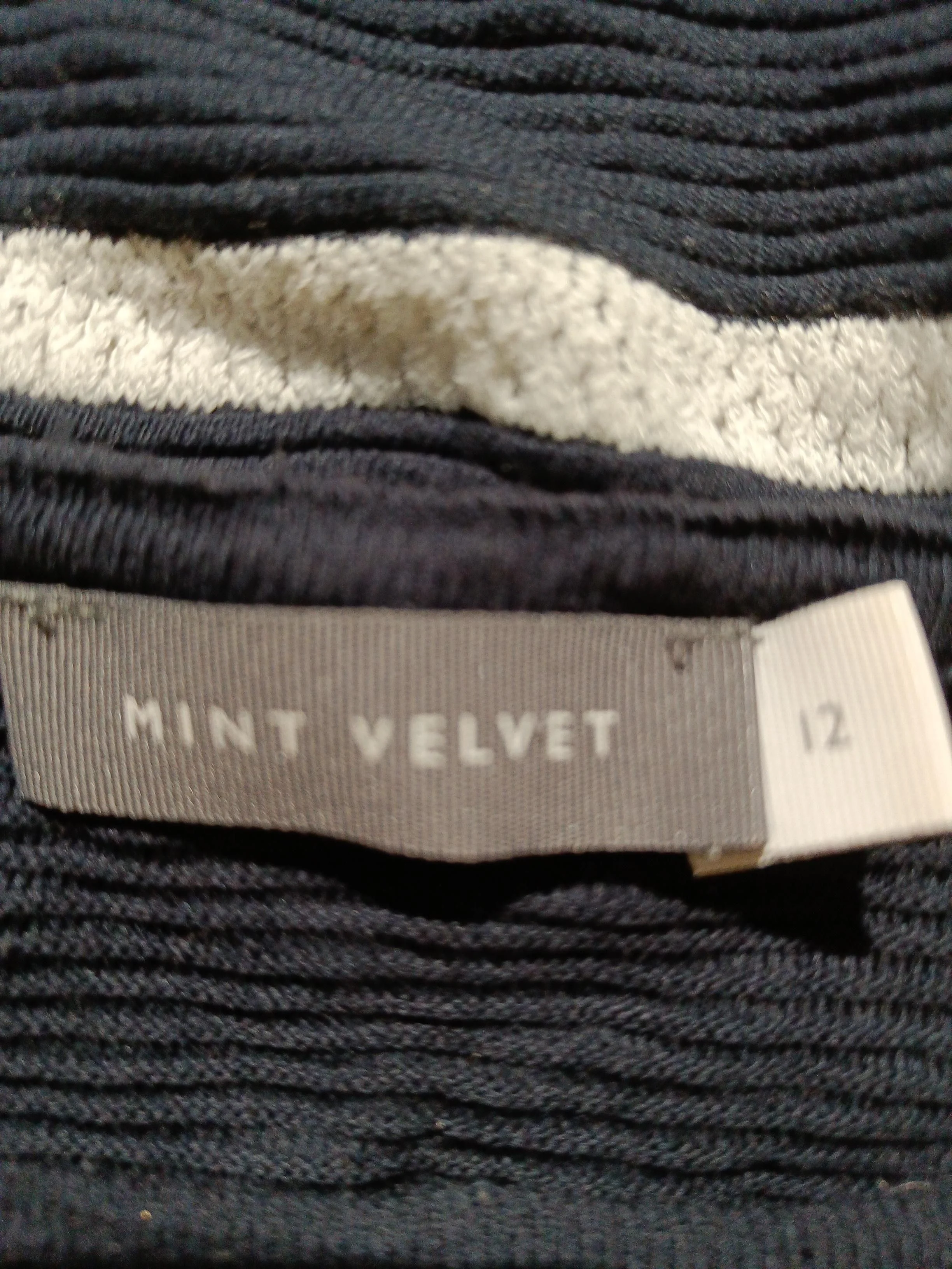 Mint Velvet Women's Jumper UK 12 Black Striped 100% Other Round Neck Pullover - Image 5