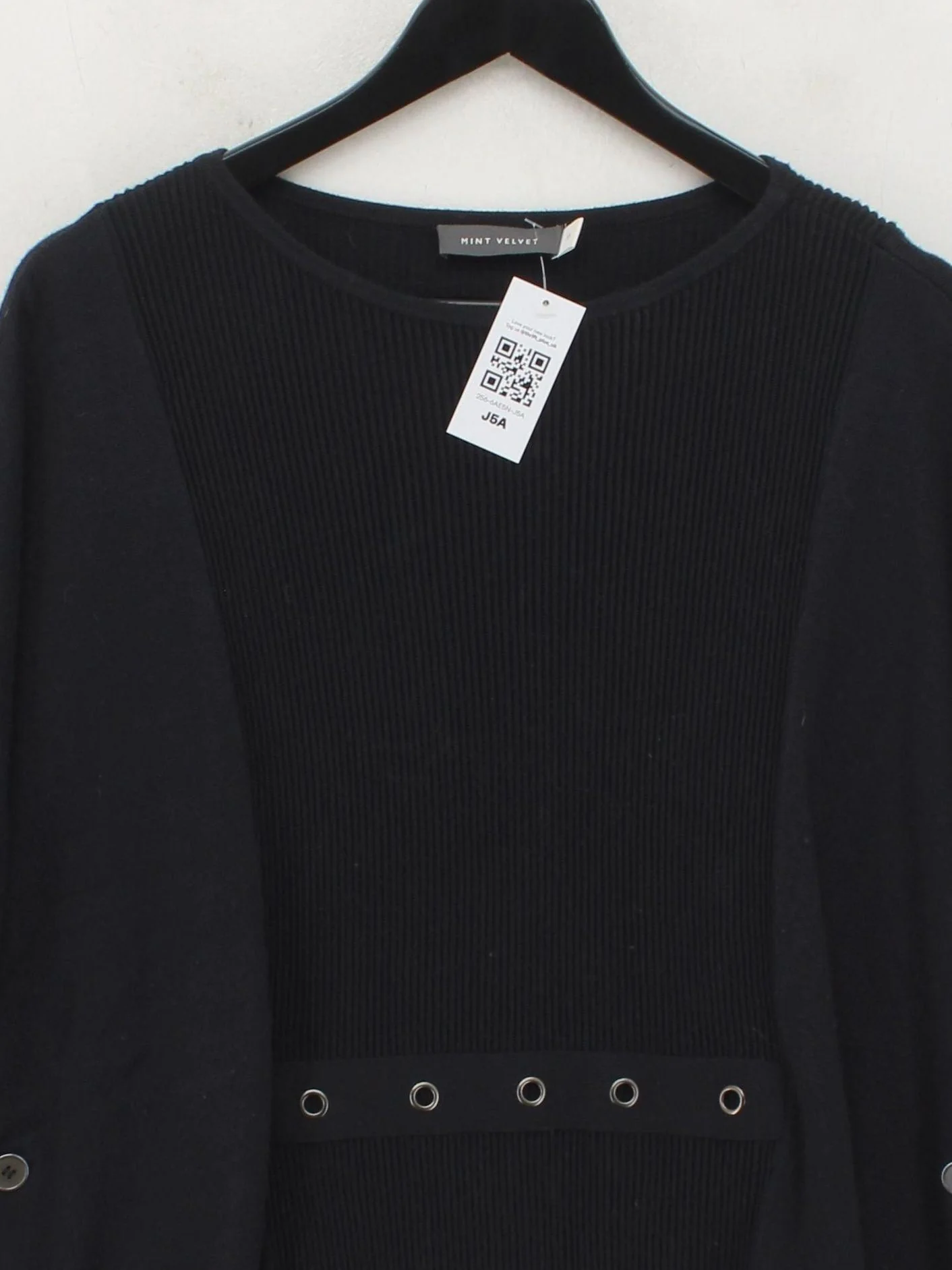 Mint Velvet Women's Jumper XS Black Viscose with Polyamide Round Neck Pullover - Image 3