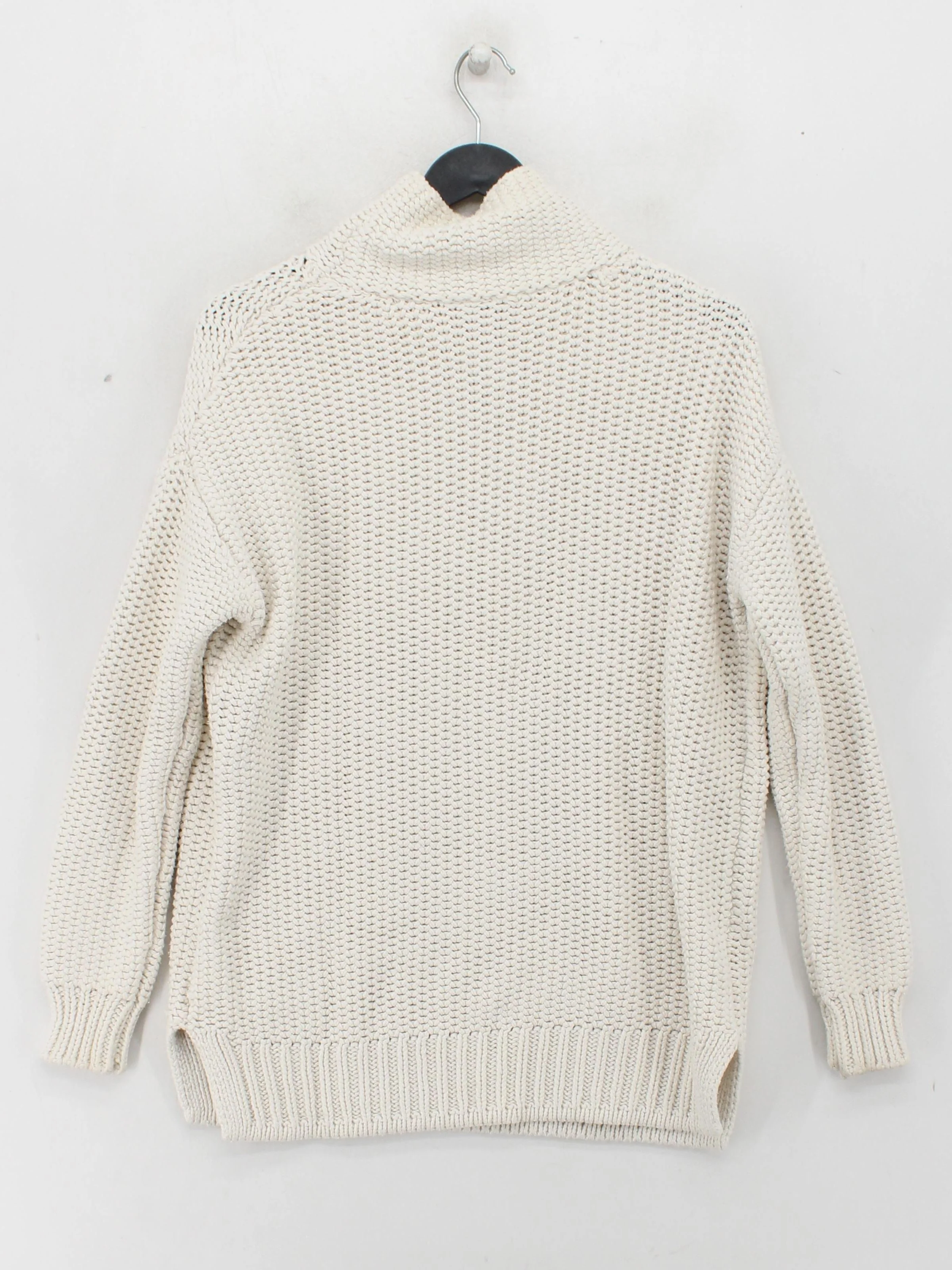 Mint Velvet Women's Jumper XS Cream Cotton with Acrylic Roll Neck Pullover - Image 2