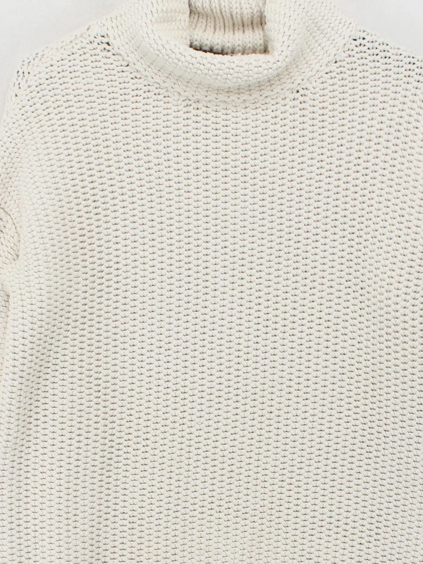 Mint Velvet Women's Jumper XS Cream Cotton with Acrylic Roll Neck Pullover - Image 3