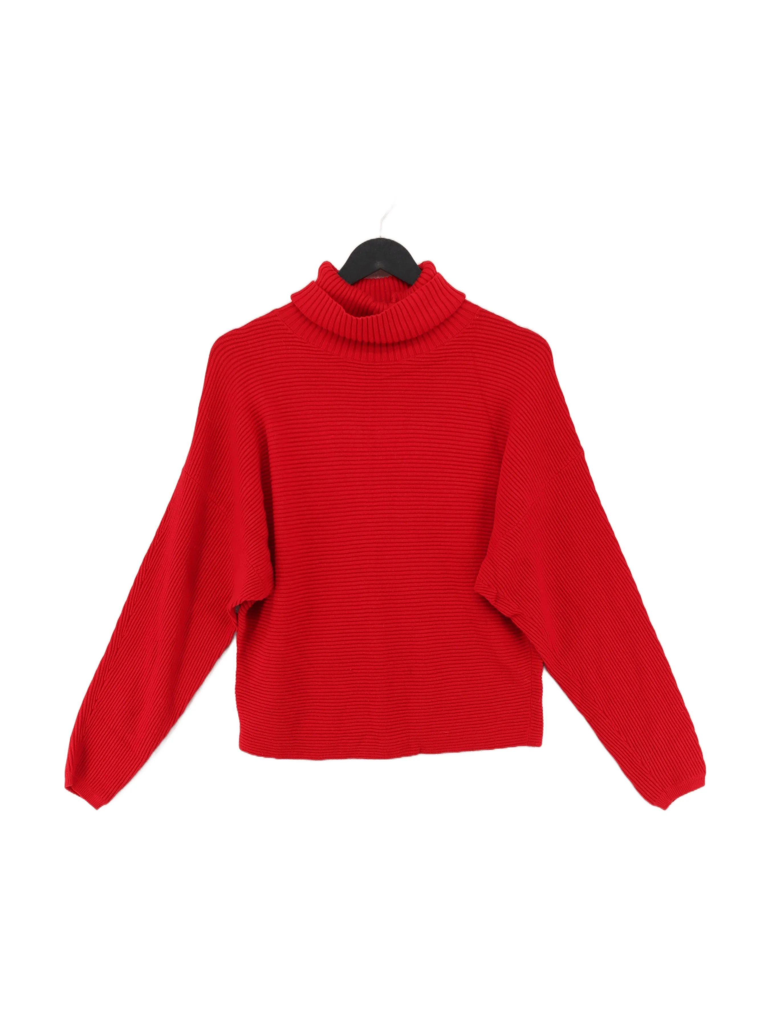 Mint Velvet Women's Jumper XS Red Viscose with Polyamide Roll Neck Pullover