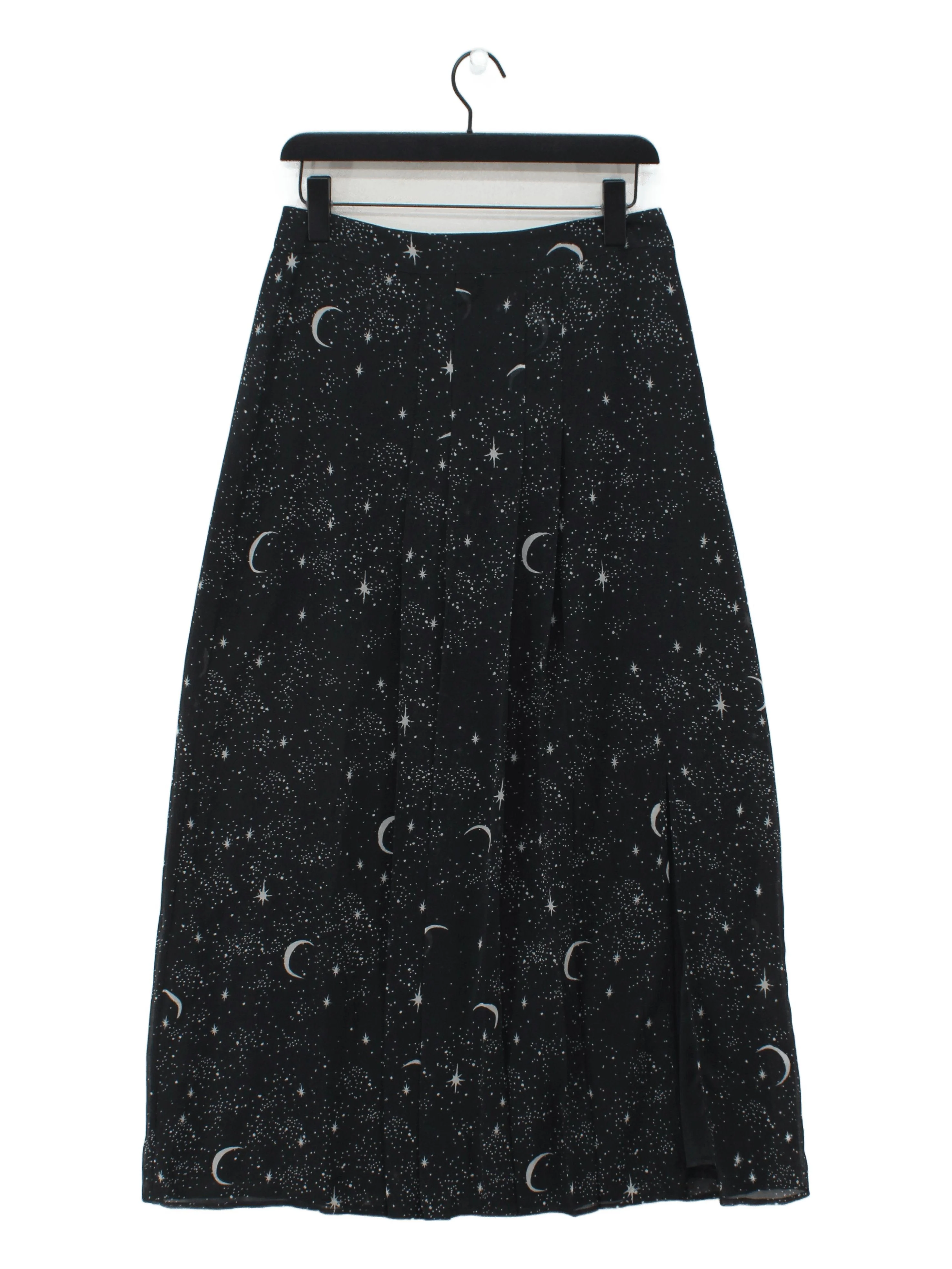 Mint Velvet Women's Midi Skirt UK 10 Black 100% Polyester Midi A-Line