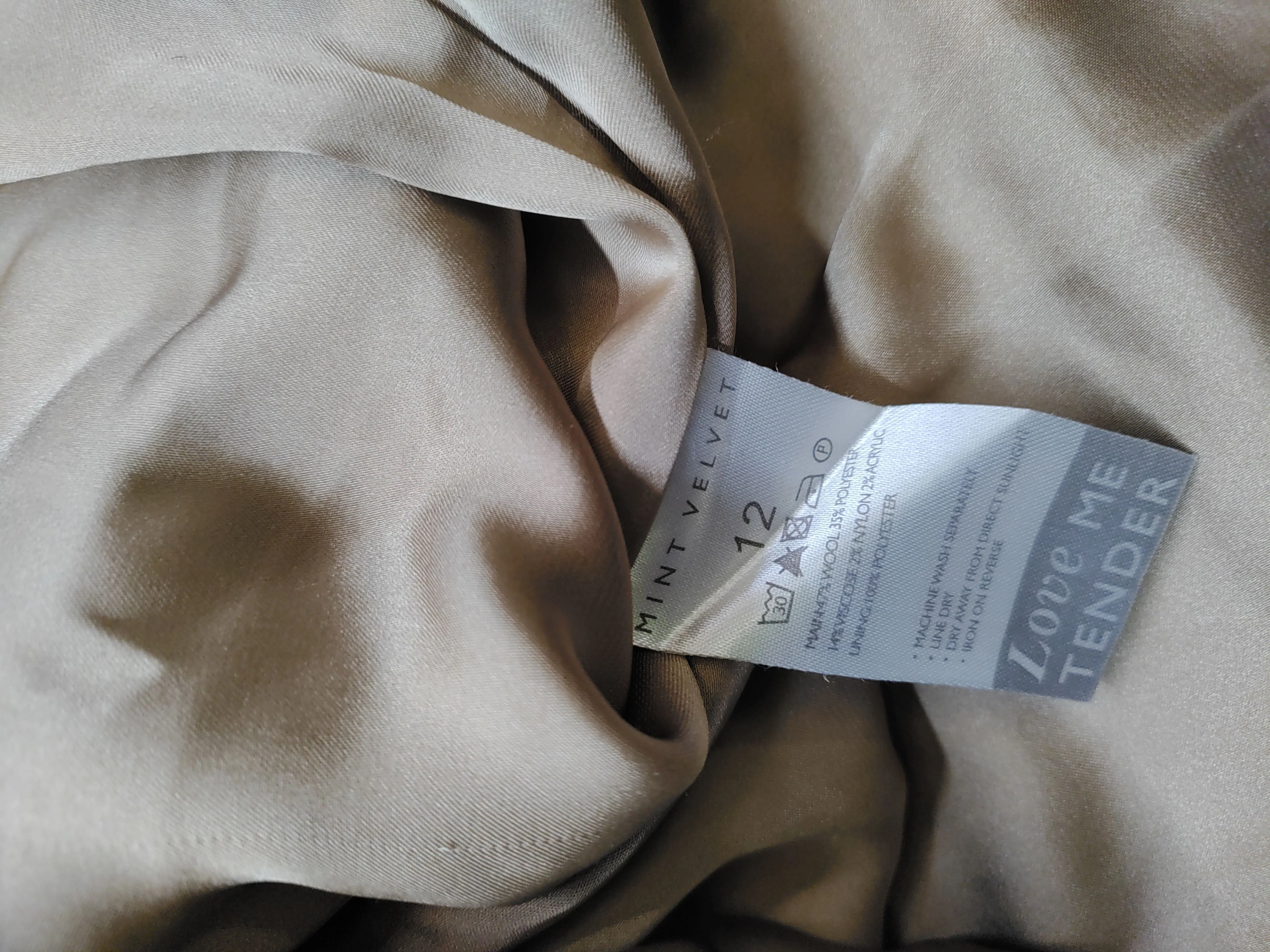 Mint Velvet Women's Mini Skirt UK 12 Tan Wool with Polyester, Viscose Short Mini - Image 6