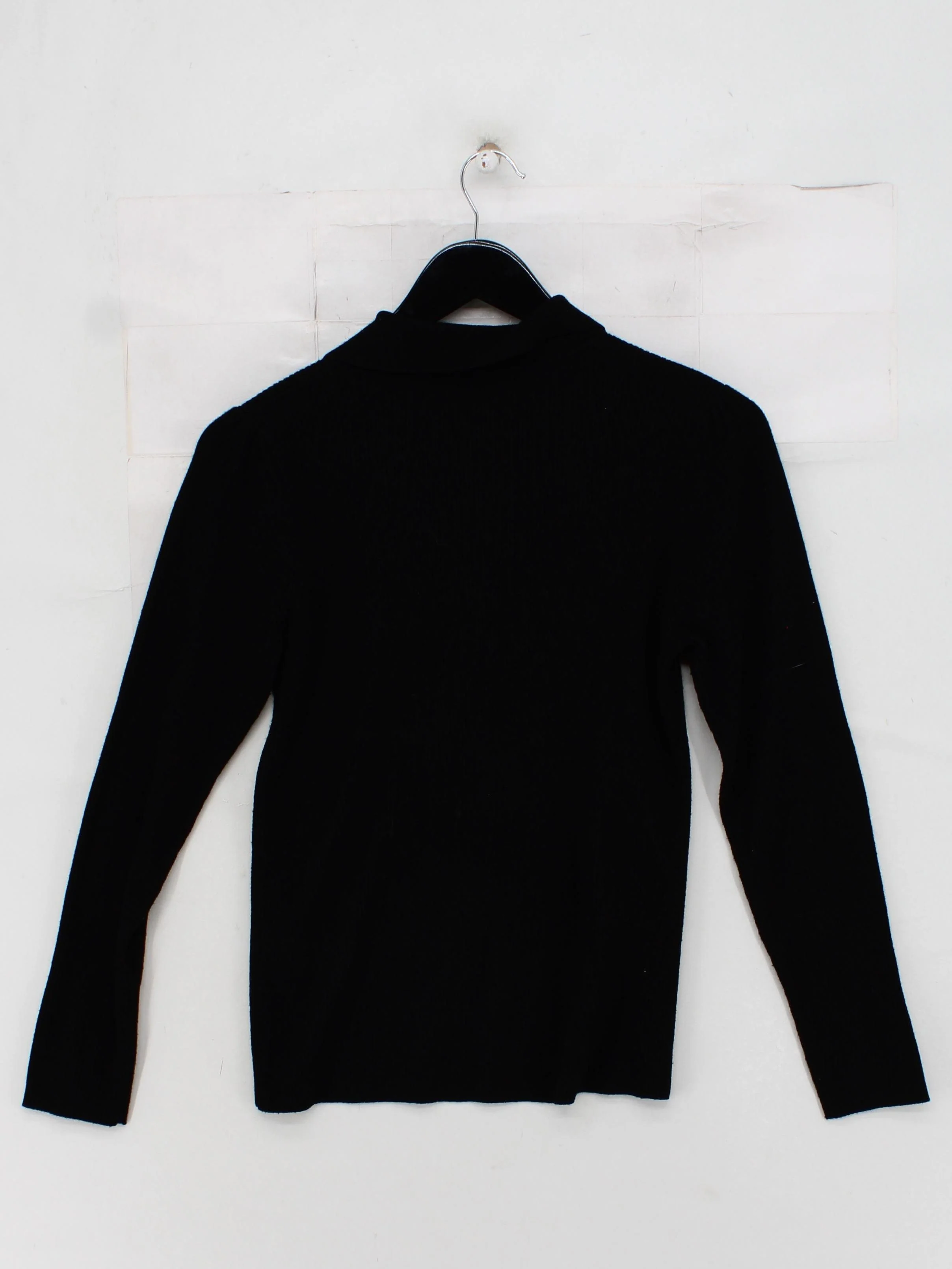 Mint Velvet Women's Polo S Black Polyester with Nylon Long Sleeve Collared Basic - Image 2
