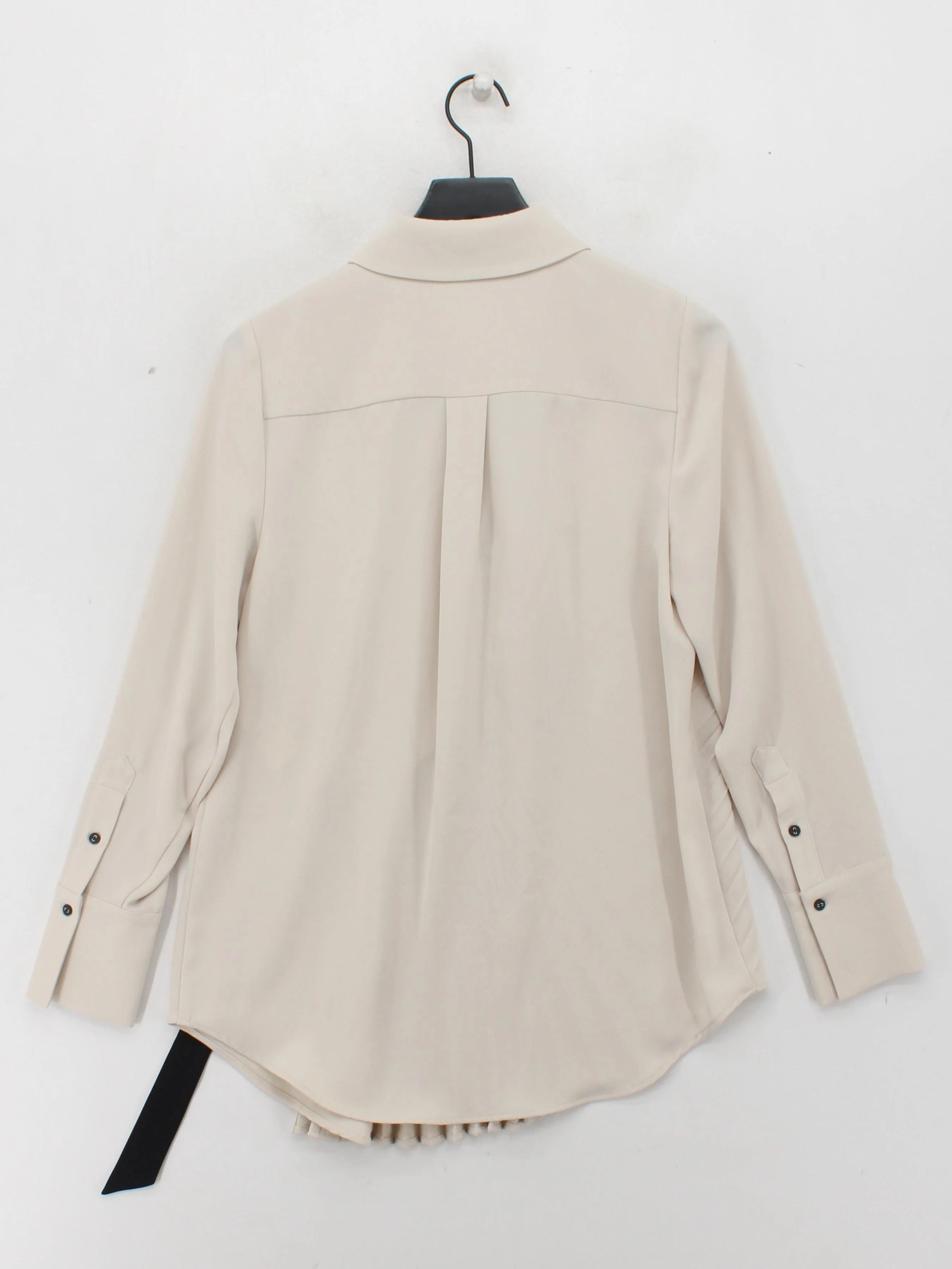 Mint Velvet Women's Shirt M Cream 100% Polyester Long Sleeve Collared Basic - Image 2