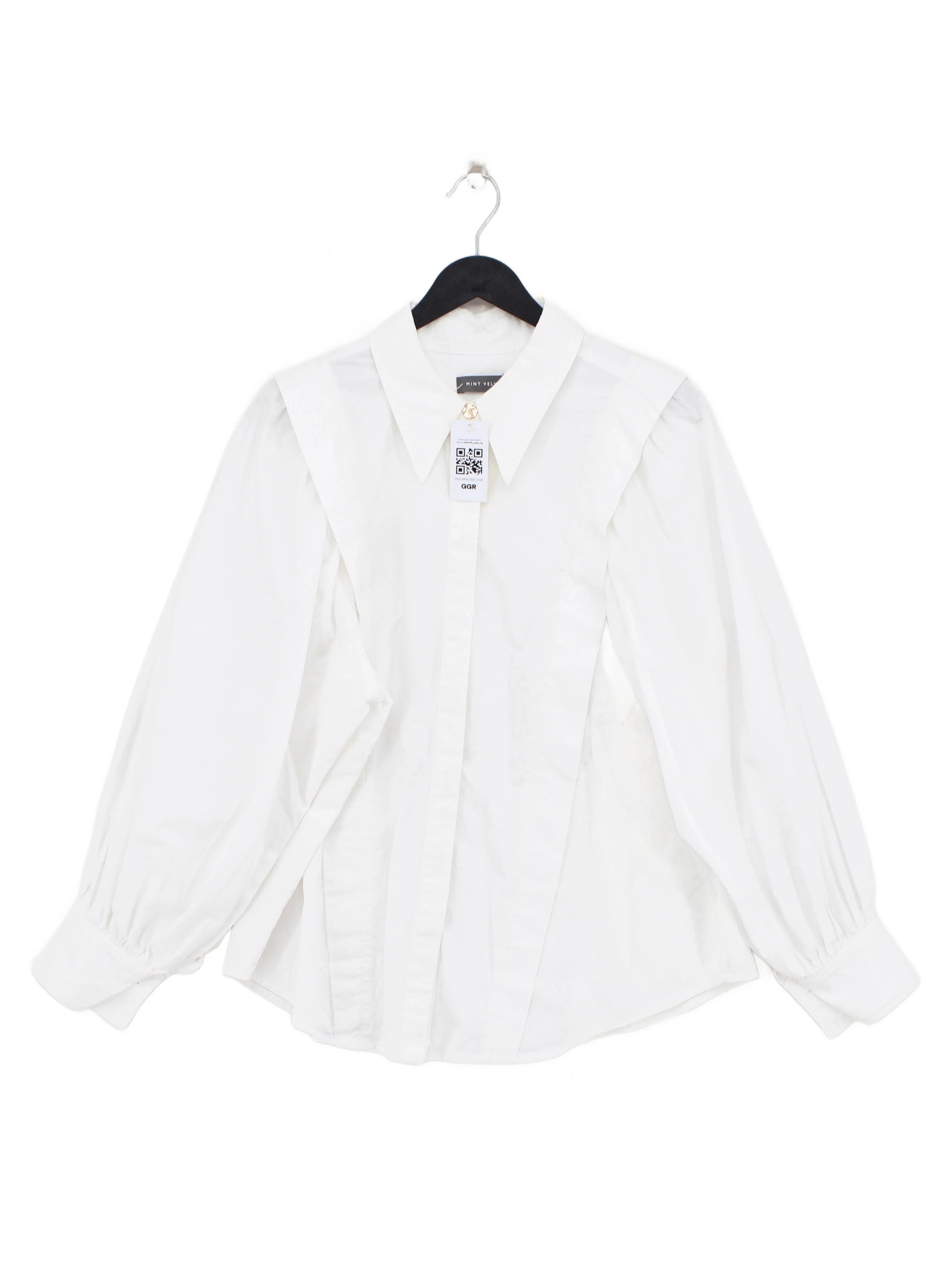 Mint Velvet Women's Shirt M White 100% Cotton Long Sleeve Collared Basic