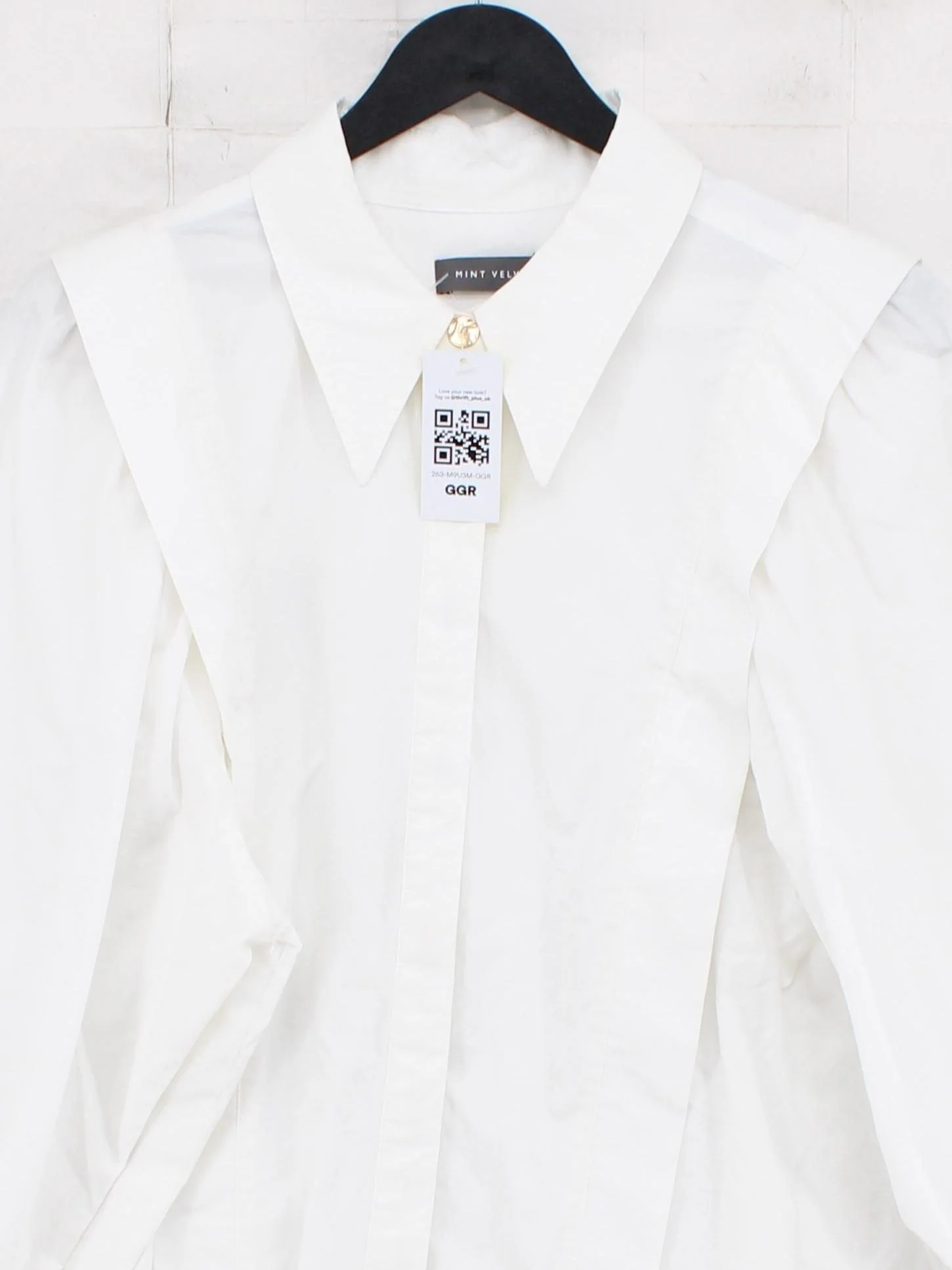 Mint Velvet Women's Shirt M White 100% Cotton Long Sleeve Collared Basic - Image 3