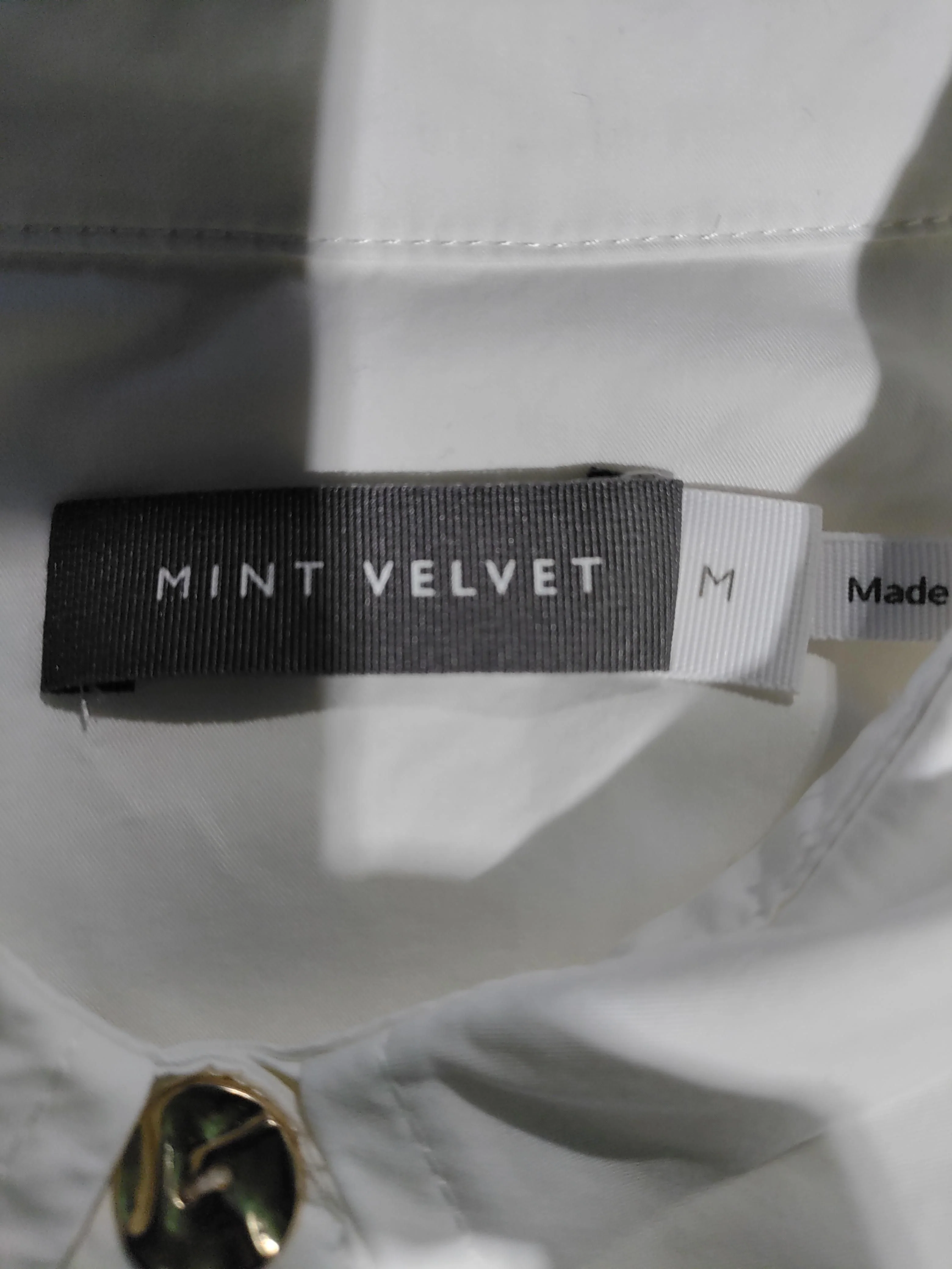 Mint Velvet Women's Shirt M White 100% Cotton Long Sleeve Collared Basic - Image 6