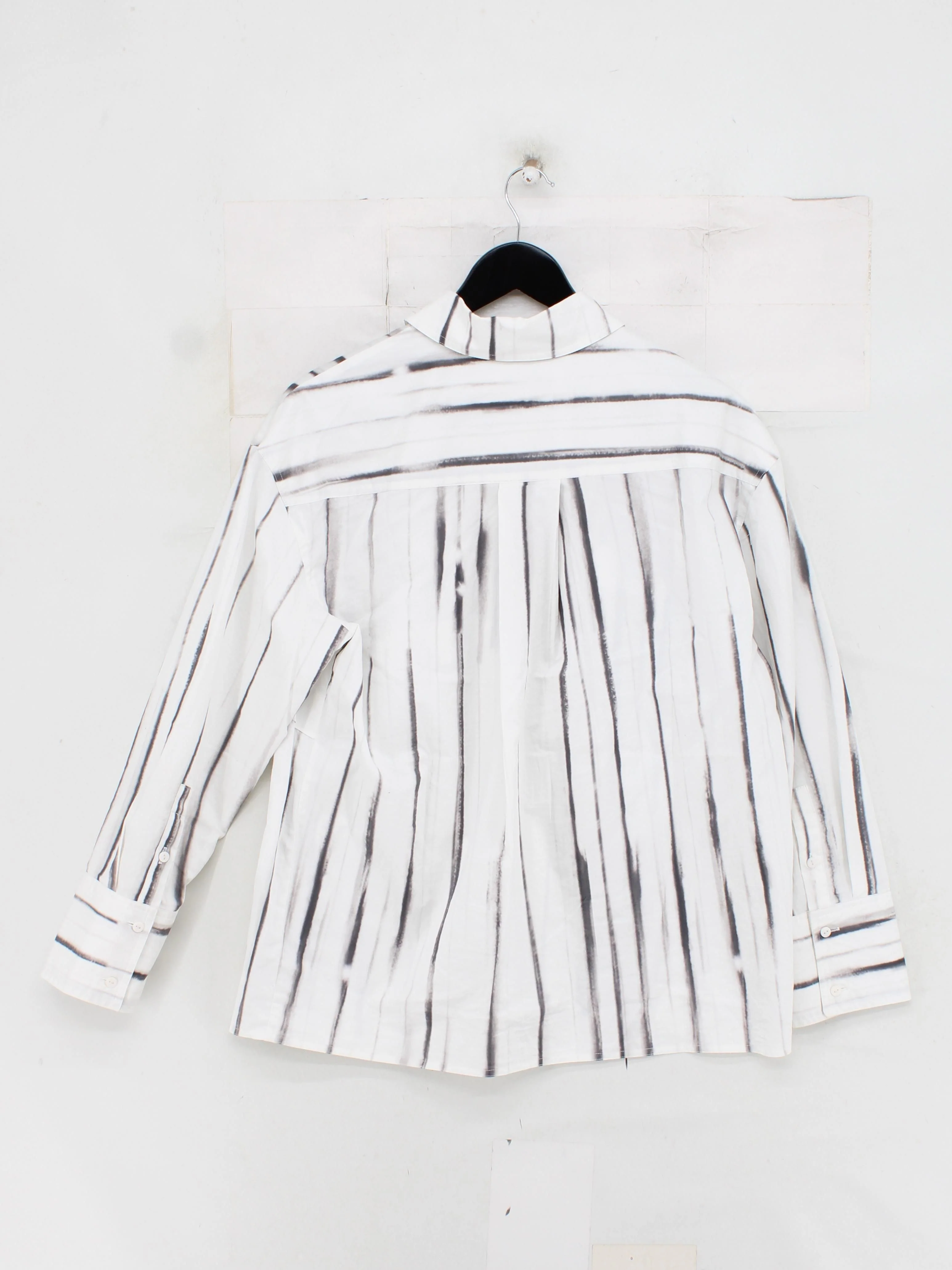 Mint Velvet Women's Shirt M White Striped 100% Cotton Long Sleeve Collared Basic - Image 2