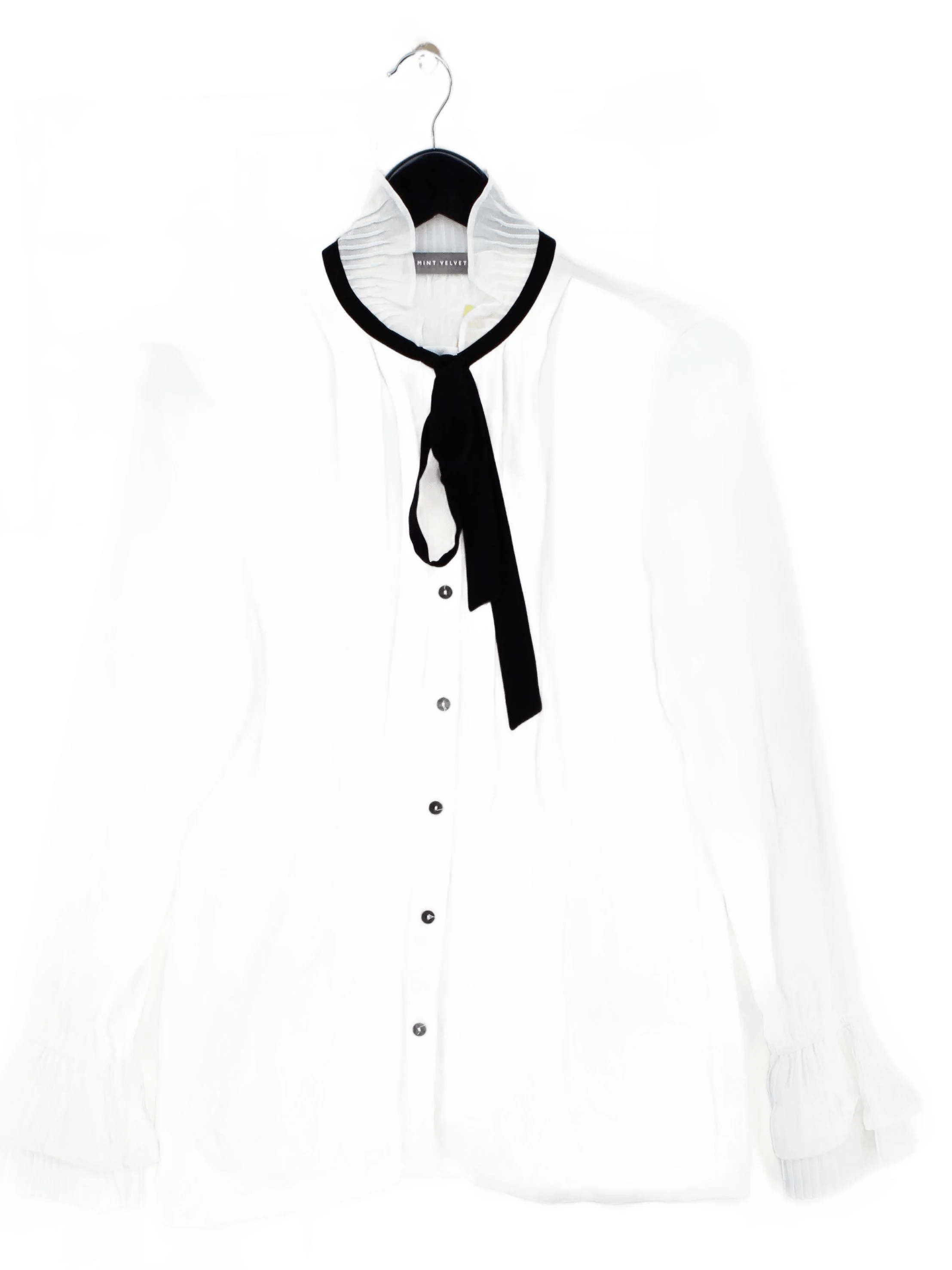Mint Velvet Women's Shirt M White Viscose with Polyester Basic