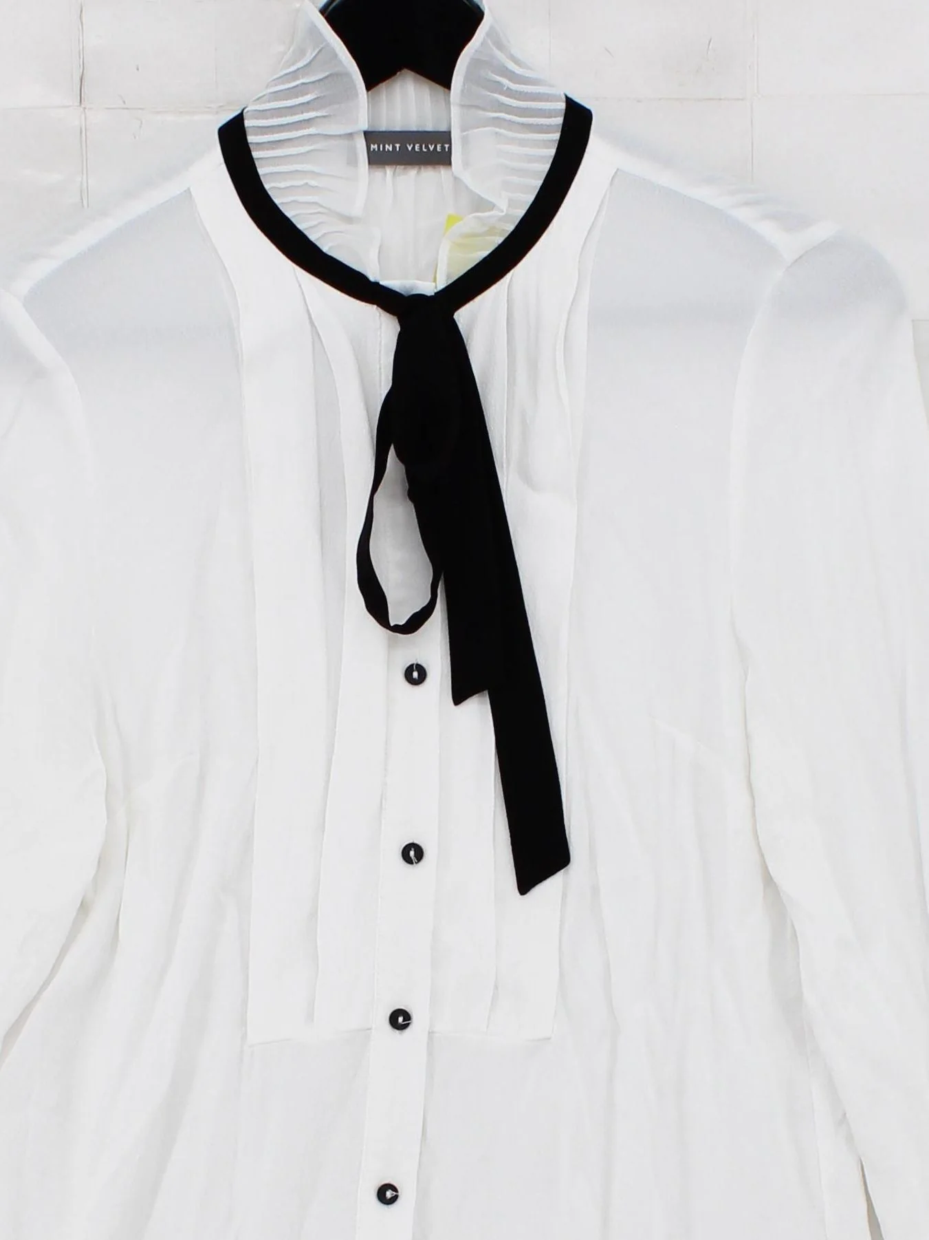 Mint Velvet Women's Shirt M White Viscose with Polyester Basic - Image 3