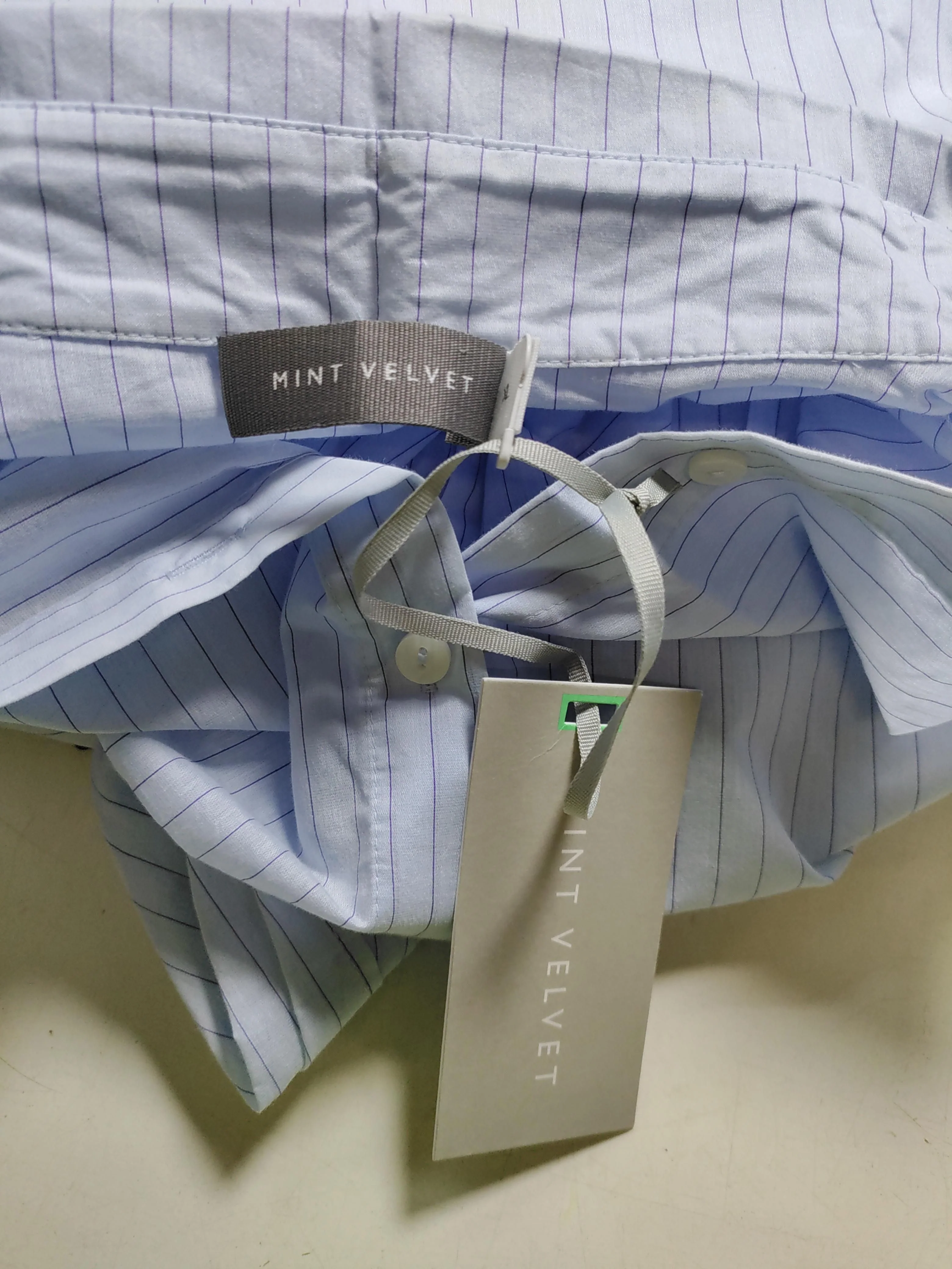 Mint Velvet Women's Shirt UK 12 Blue Cotton with Polyamide Basic New with tags - Image 5