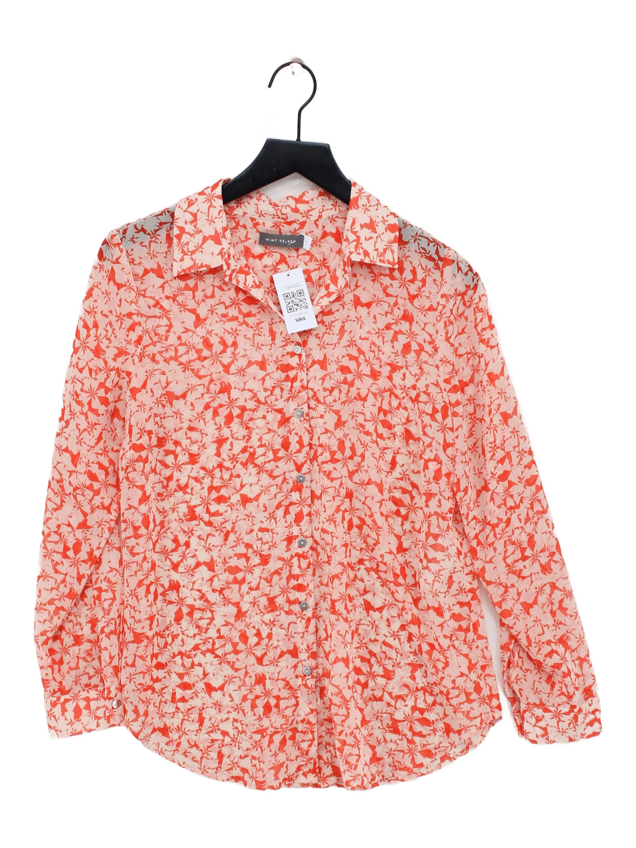 Mint Velvet Women's Shirt UK 12 Orange 100% Polyester Basic