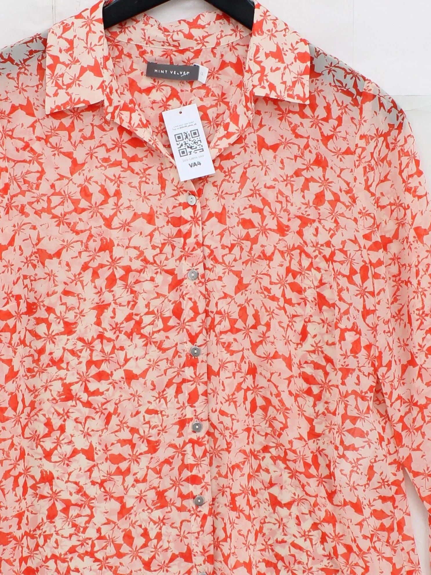 Mint Velvet Women's Shirt UK 12 Orange 100% Polyester Basic - Image 3