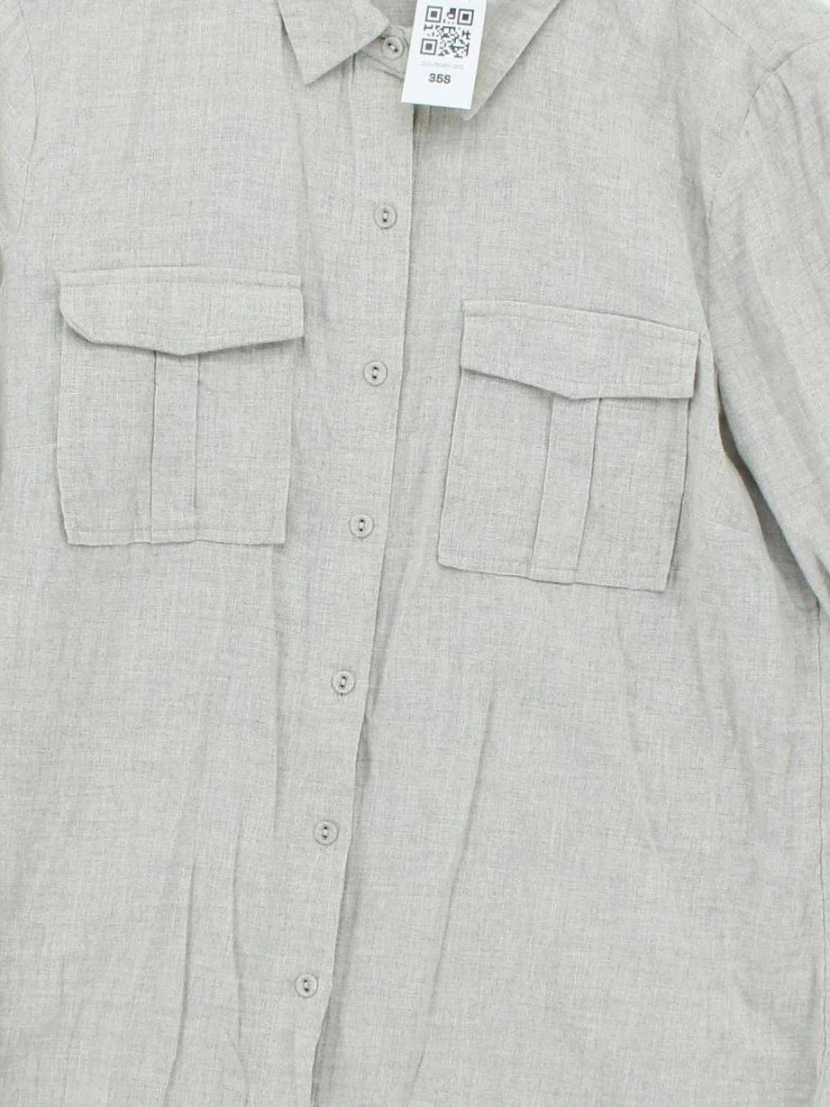 Mint Velvet Women's Shirt UK 14 Grey Cotton with Polyester Basic - Image 3