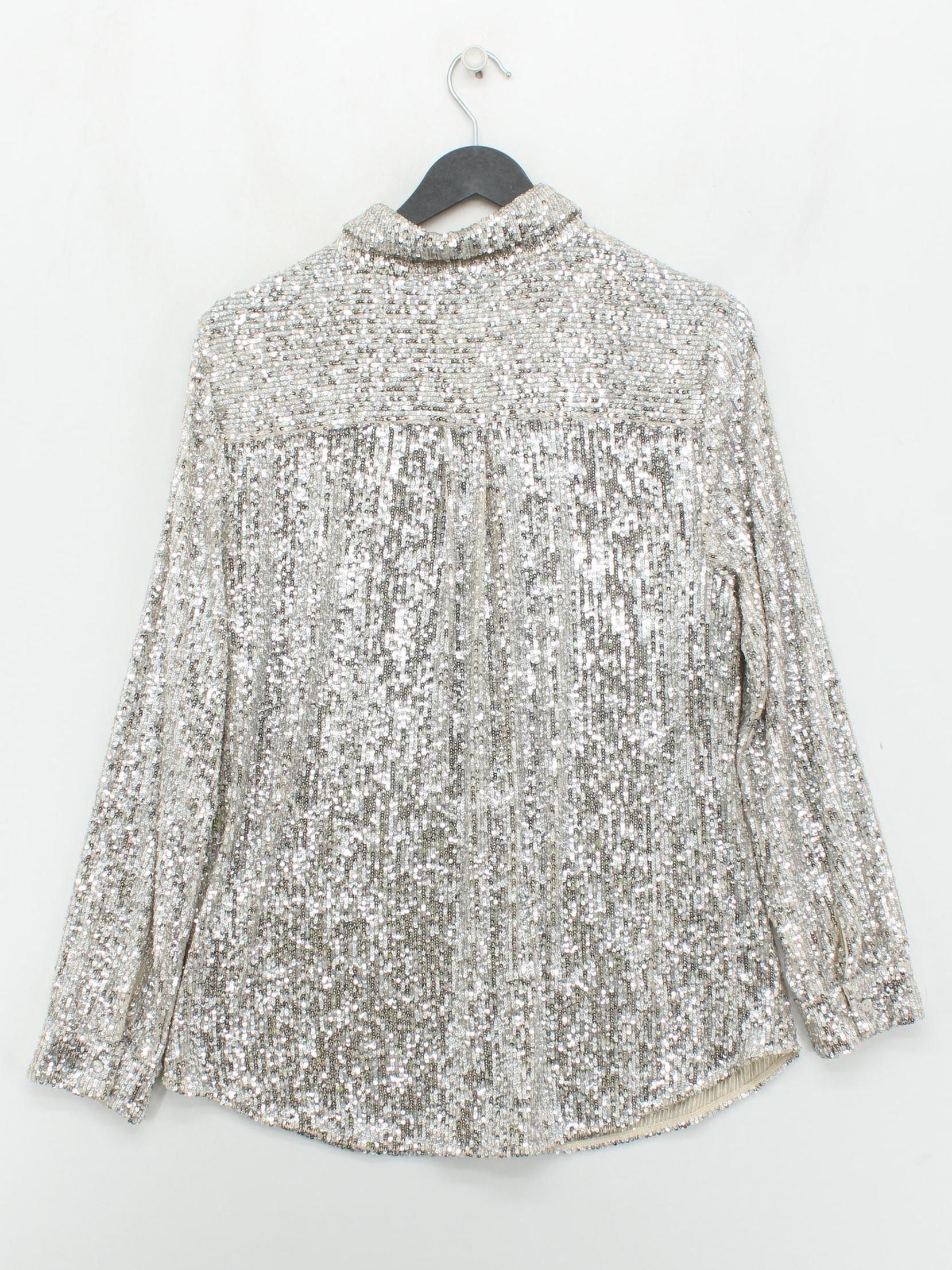 Mint Velvet Women's Shirt UK 14 Silver Polyamide with Elastane Basic - Image 2