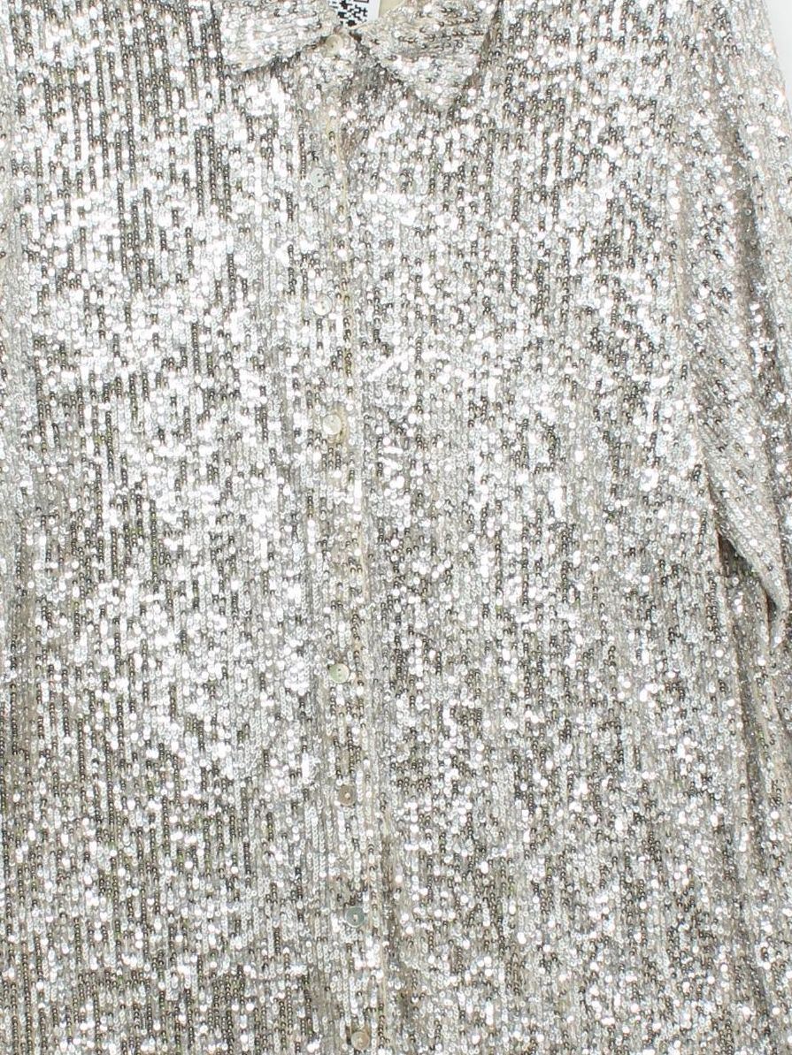 Mint Velvet Women's Shirt UK 14 Silver Polyamide with Elastane Basic - Image 3