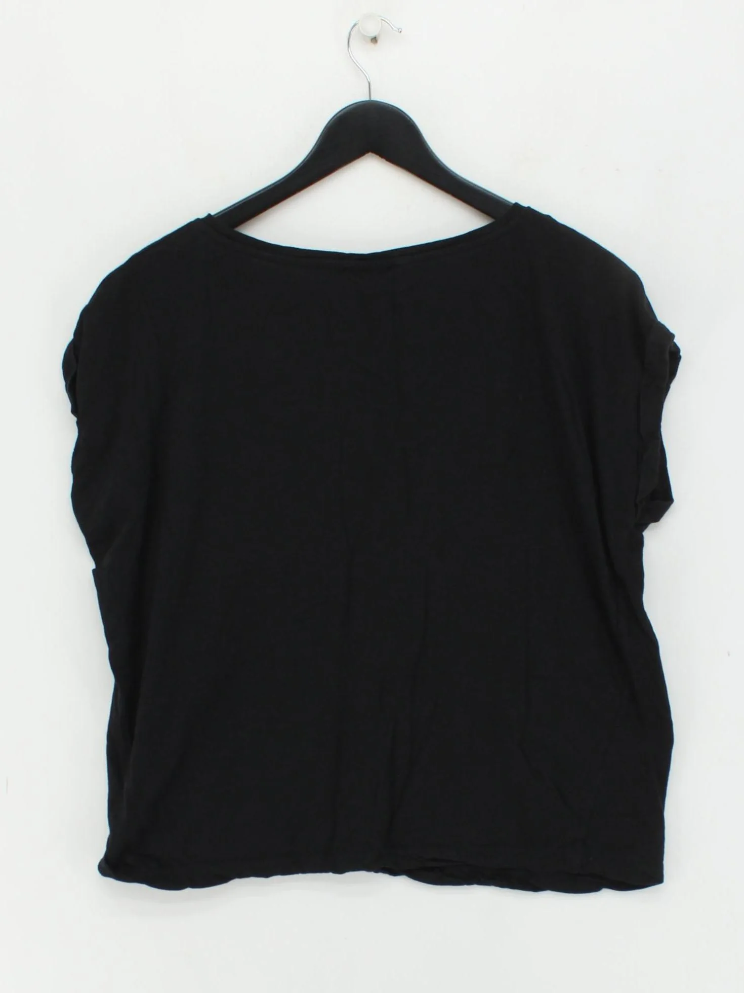 Mint Velvet Women's T-Shirt L Black 100% Cotton Basic - Image 2