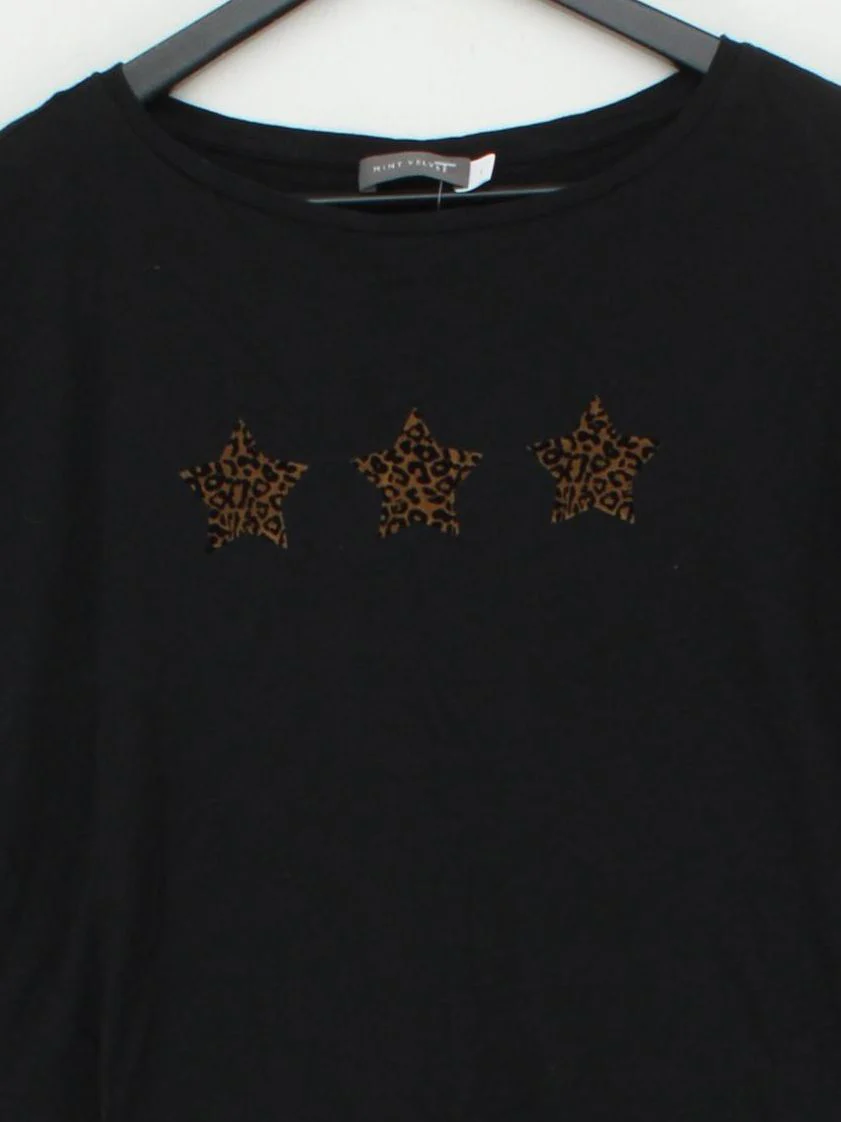 Mint Velvet Women's T-Shirt L Black 100% Cotton Basic - Image 3