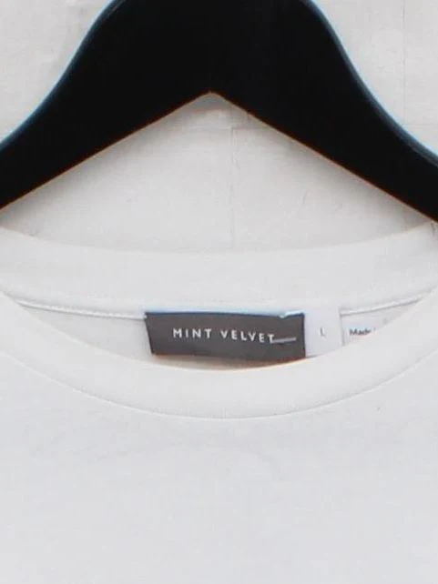 Mint Velvet Women's T-Shirt L White 100% Cotton Basic - Image 3