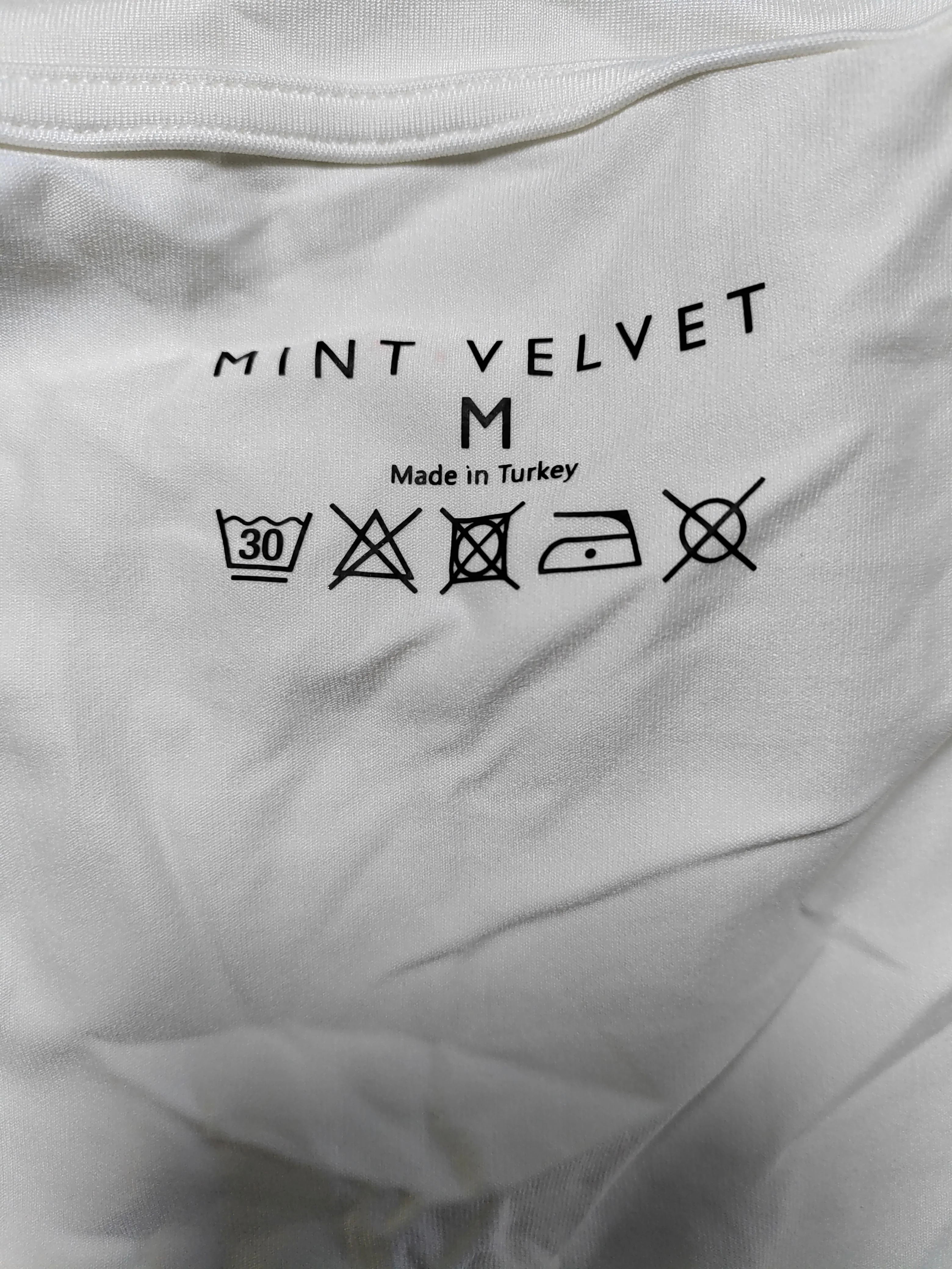 Mint Velvet Women's T-Shirt M White Polyamide with Elastane Basic - Image 6