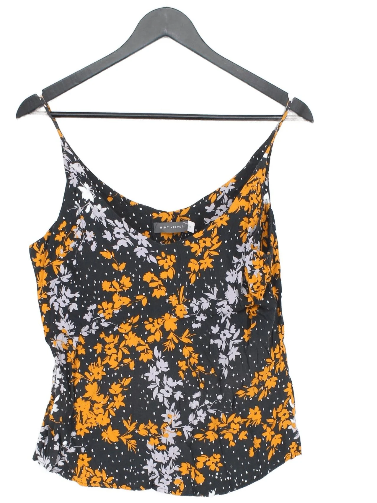 Mint Velvet Women's T-Shirt S Black 100% Viscose Camisole