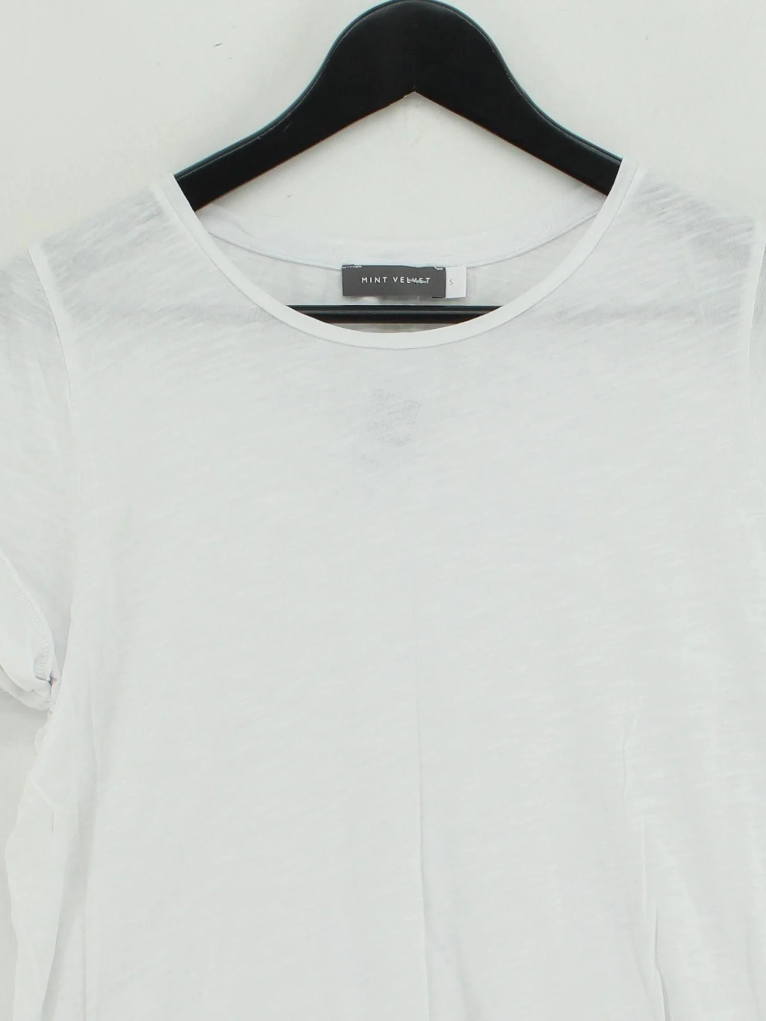 Mint Velvet Women's T-Shirt S White 100% Cotton Short Sleeve Round Neck Basic - Image 3