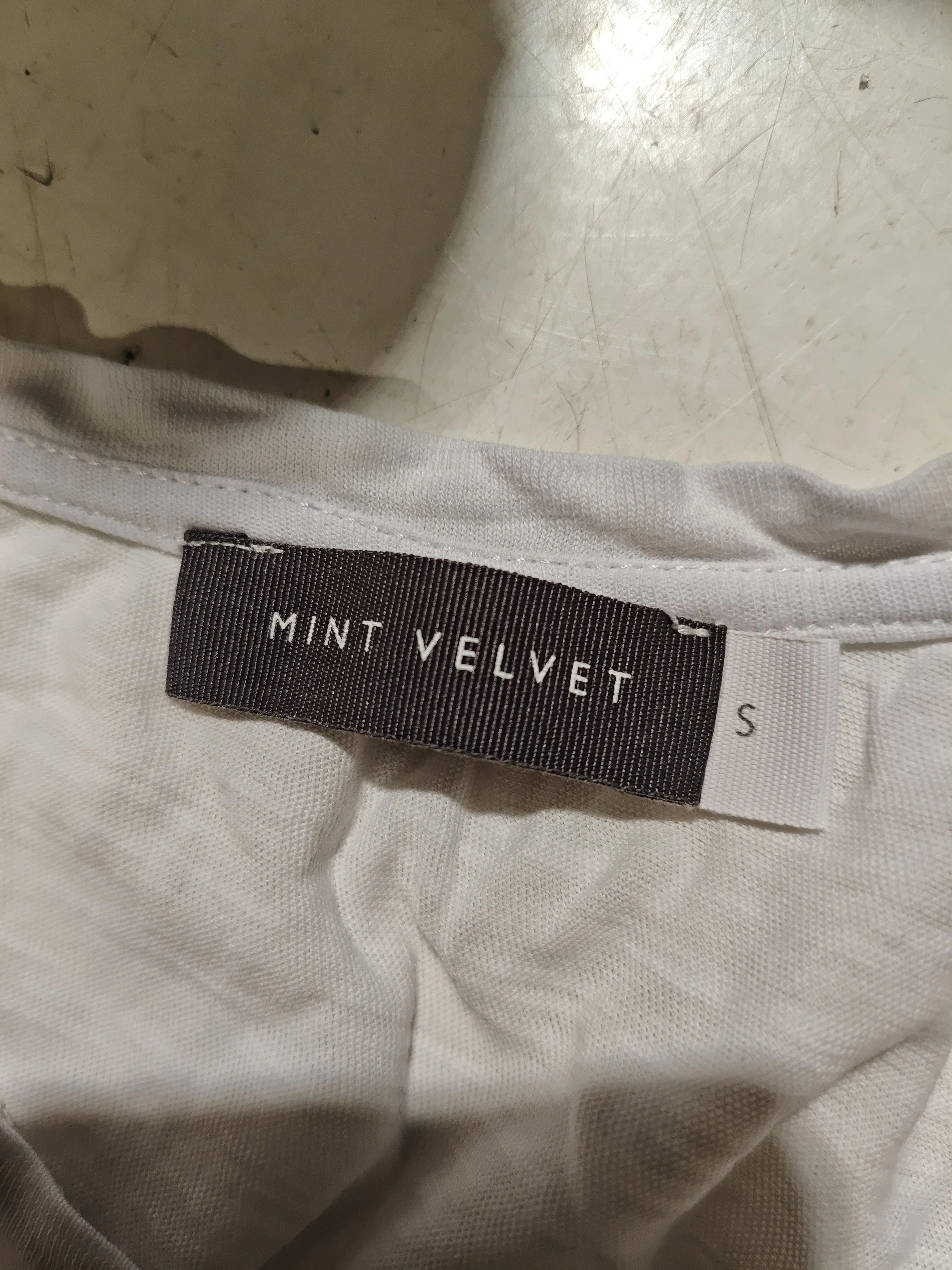 Mint Velvet Women's T-Shirt S White 100% Cotton Short Sleeve Round Neck Basic - Image 6