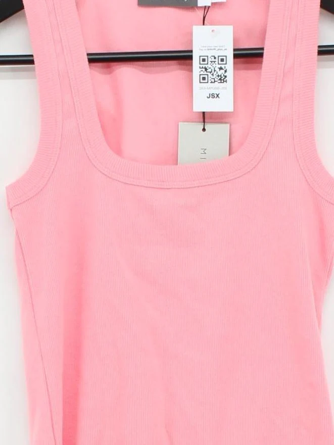 Mint Velvet Women's T-Shirt XS Pink Cotton with Elastane Basic New with tags - Image 3